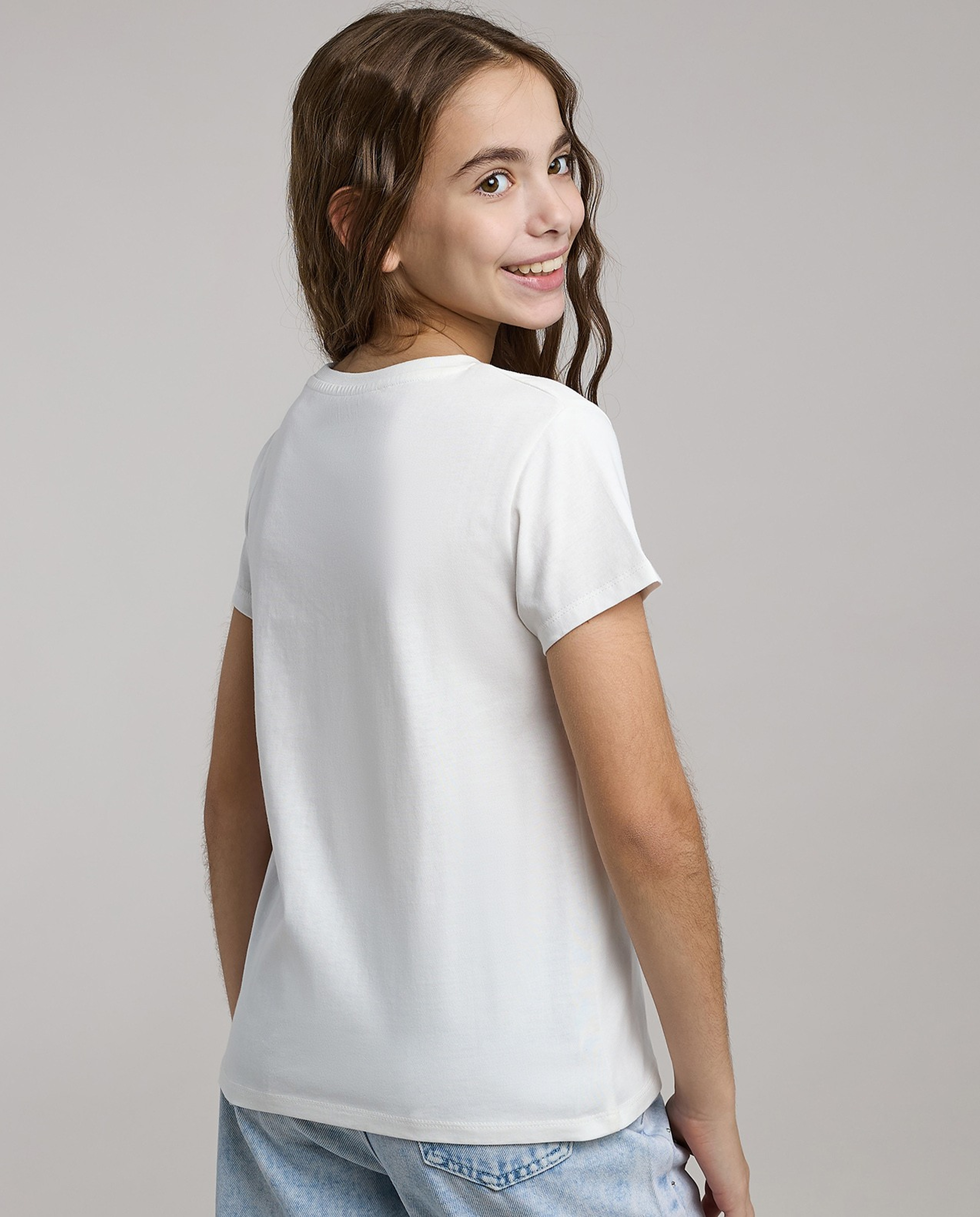 Printed T-Shirt with Crew Neck and Short Sleeves