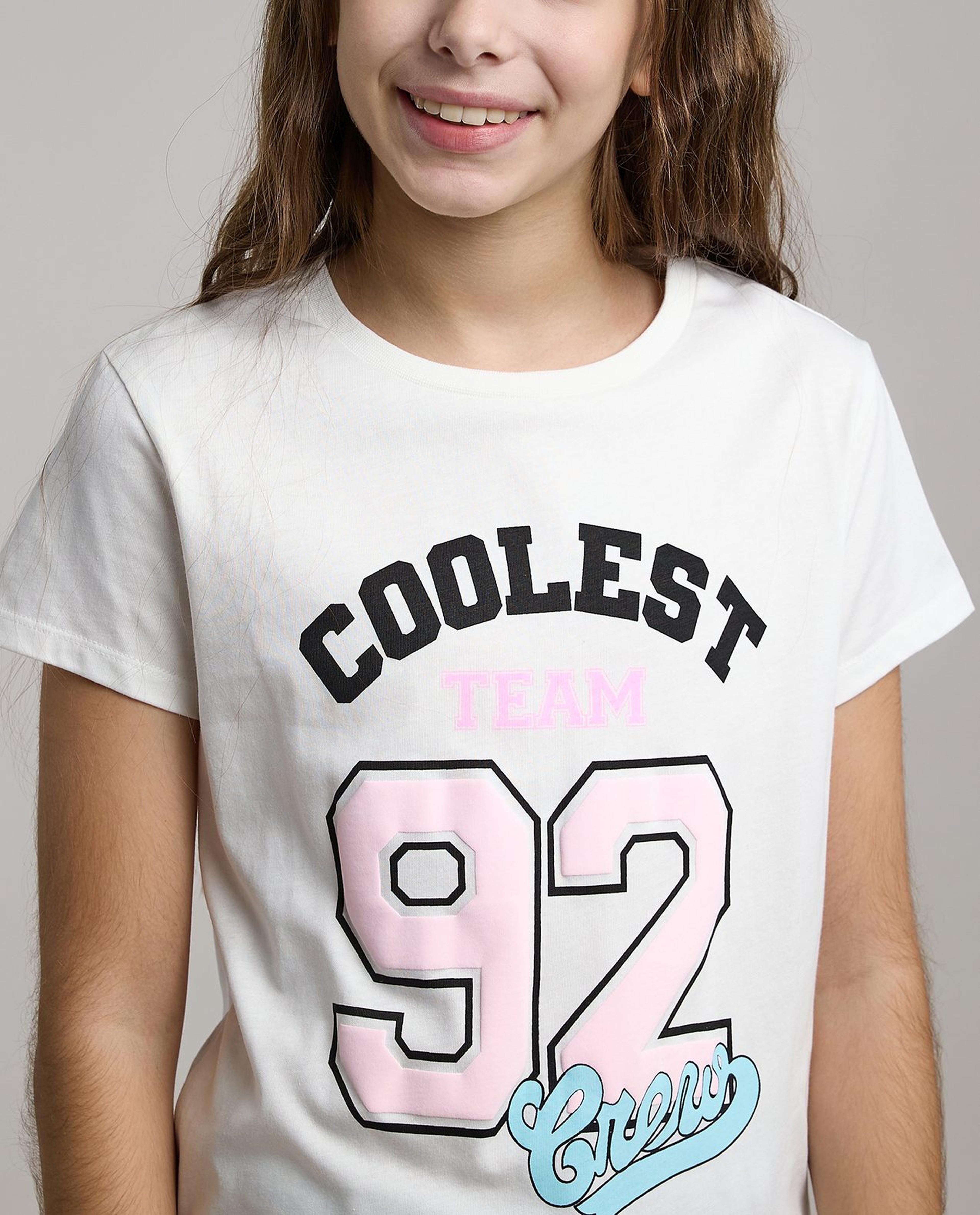 Printed T-Shirt with Crew Neck and Short Sleeves