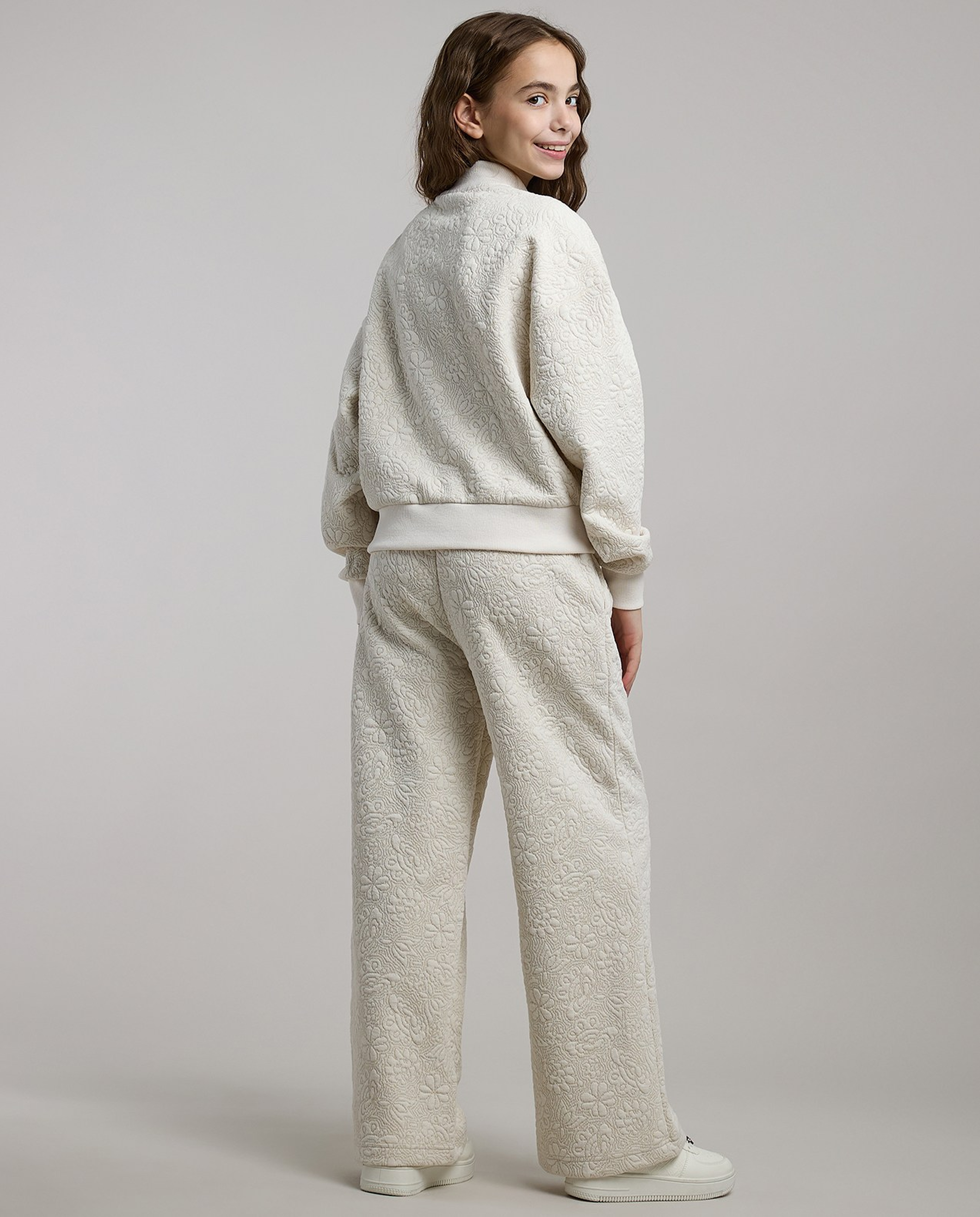 Self Patterned Jacket and Pant Set