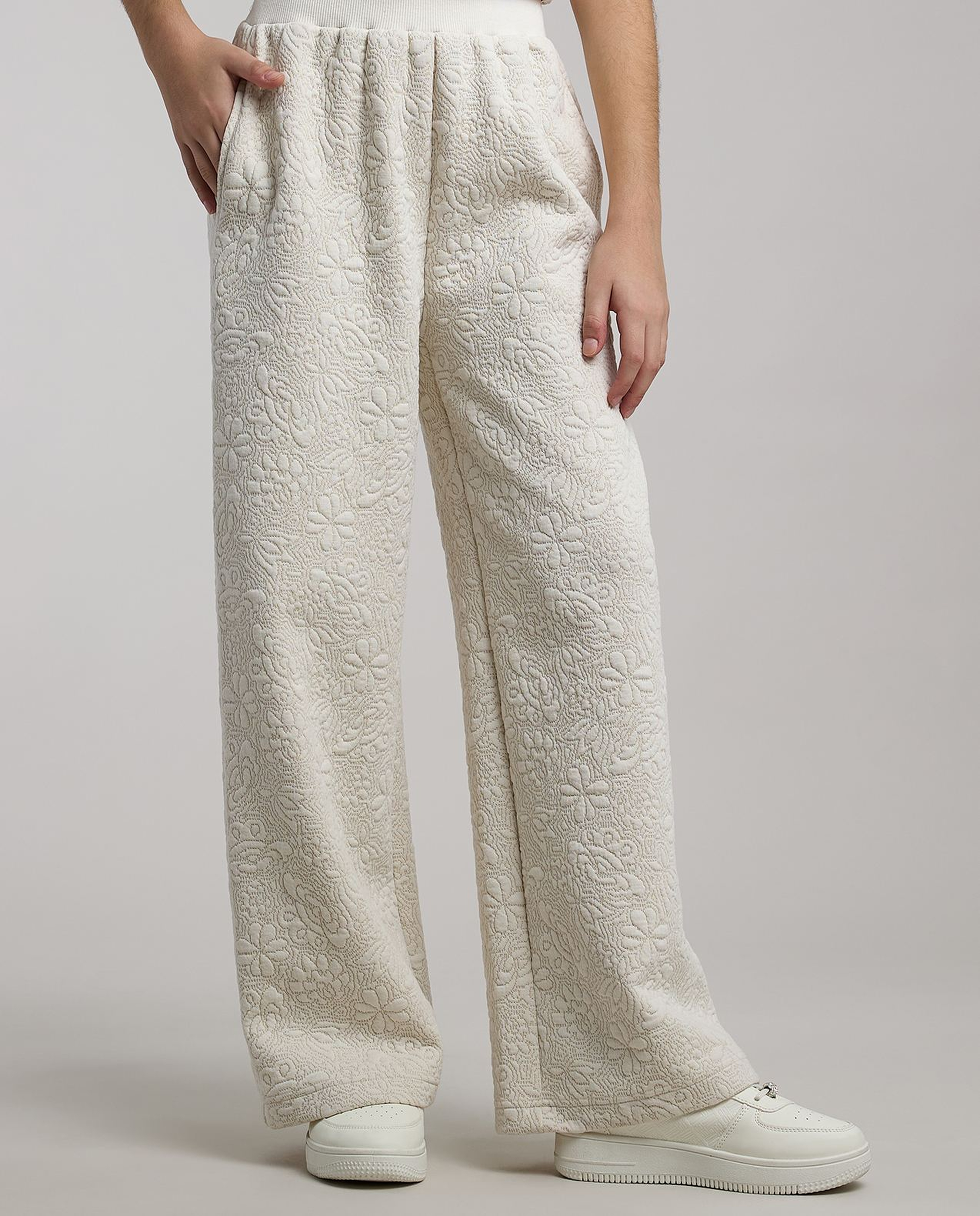 Self Patterned Jacket and Pant Set