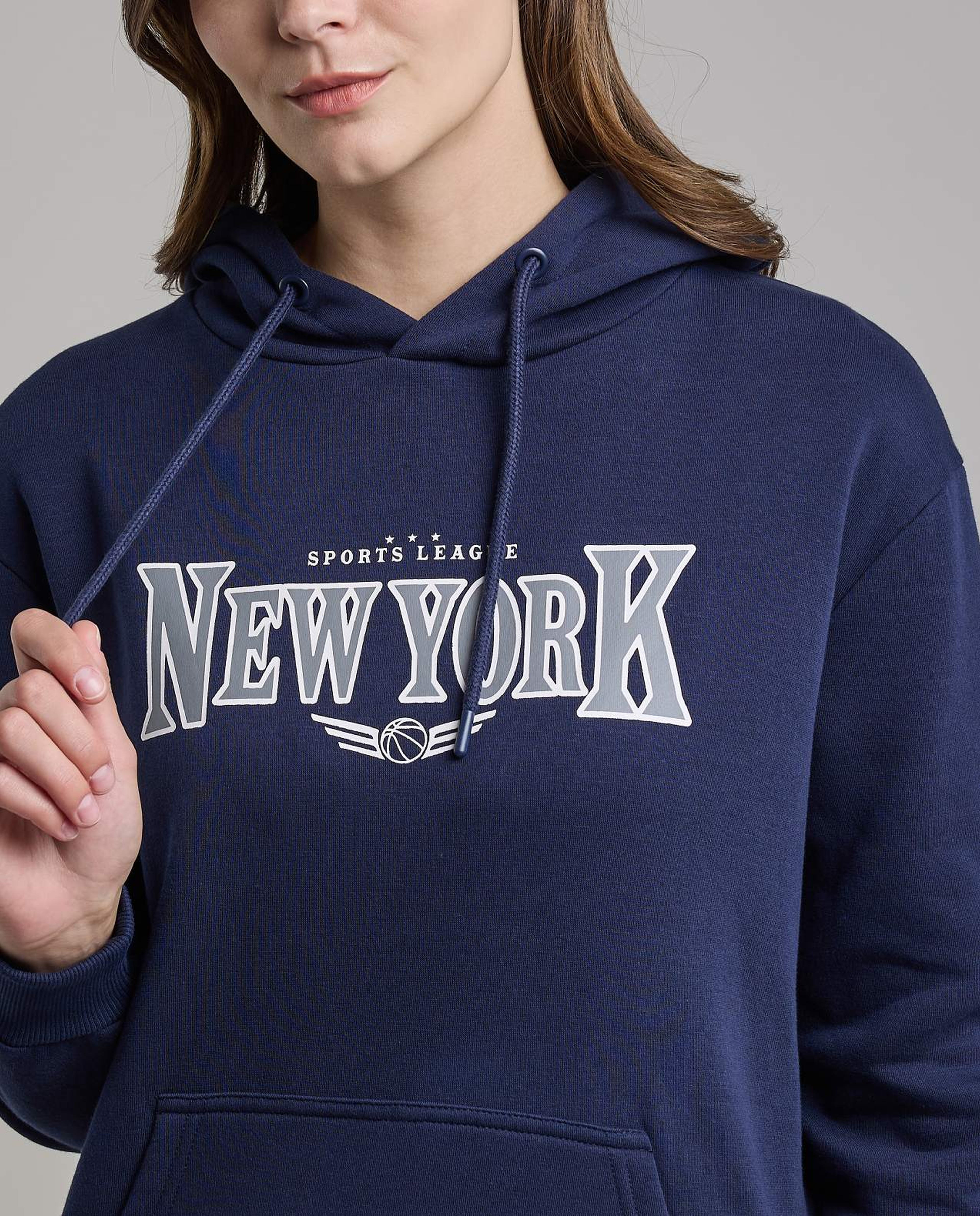 Printed Hoodie with Long Sleeves