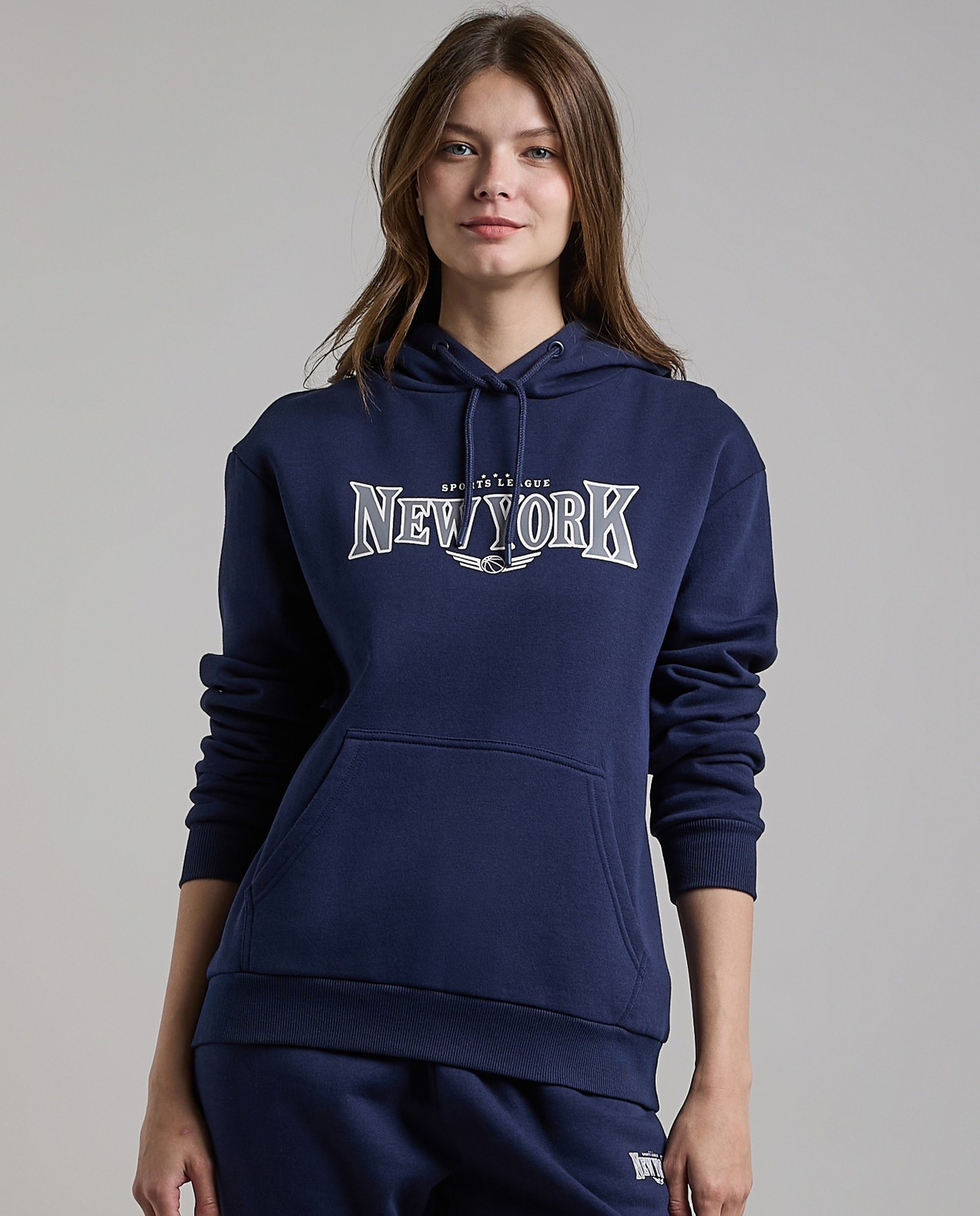 Printed Hoodie with Long Sleeves