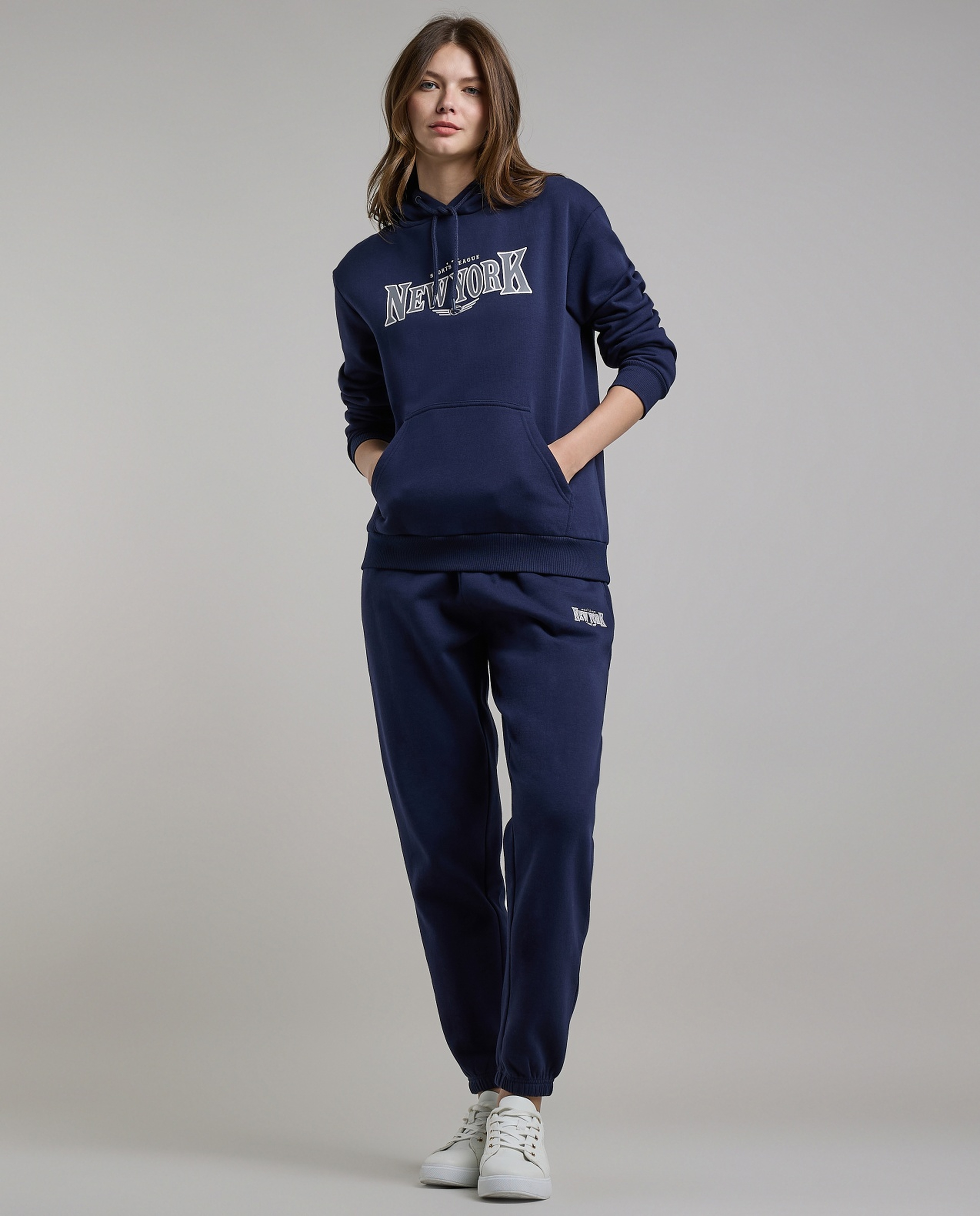 Printed Hoodie with Long Sleeves