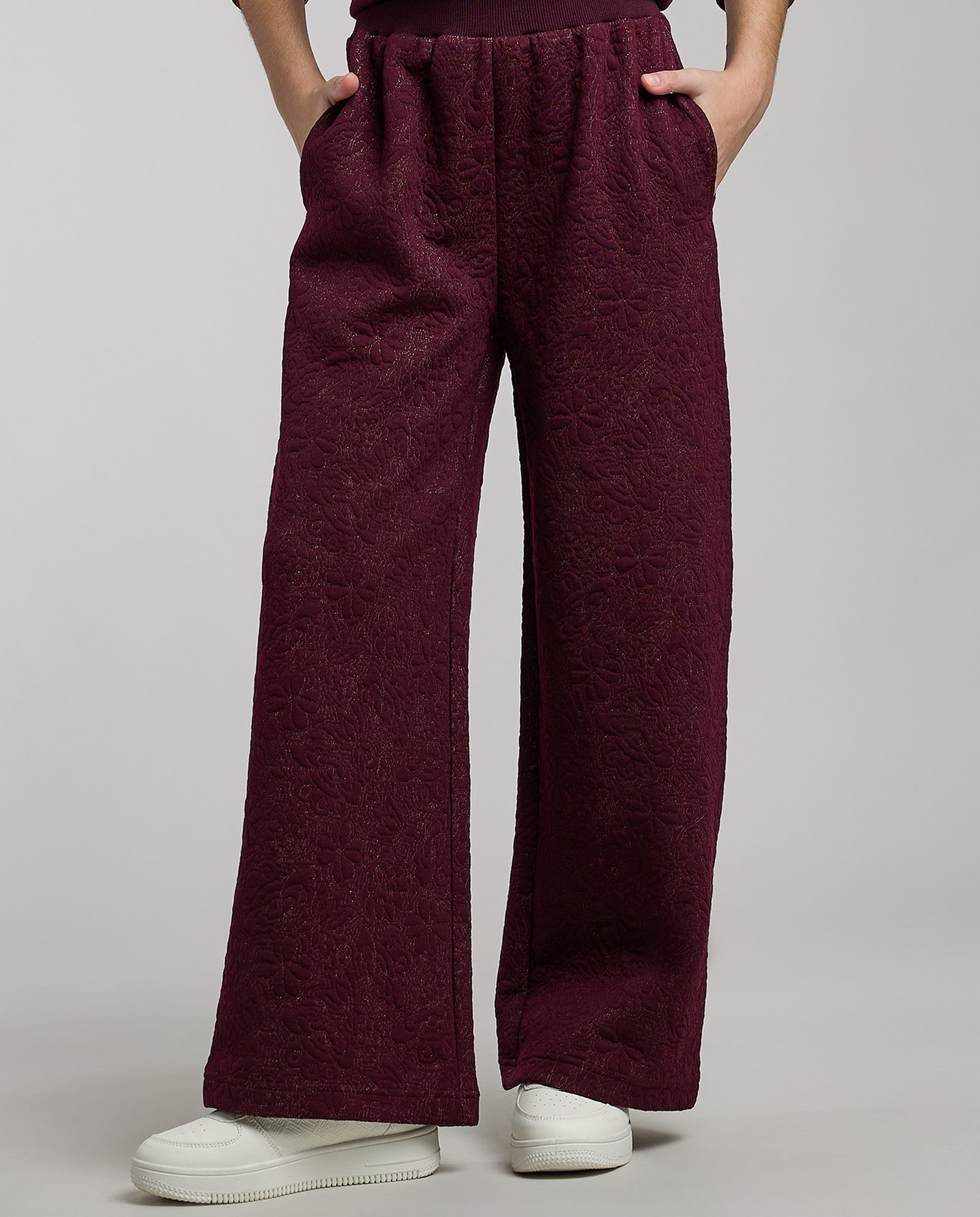 Self Patterned Jacket and Pant Set