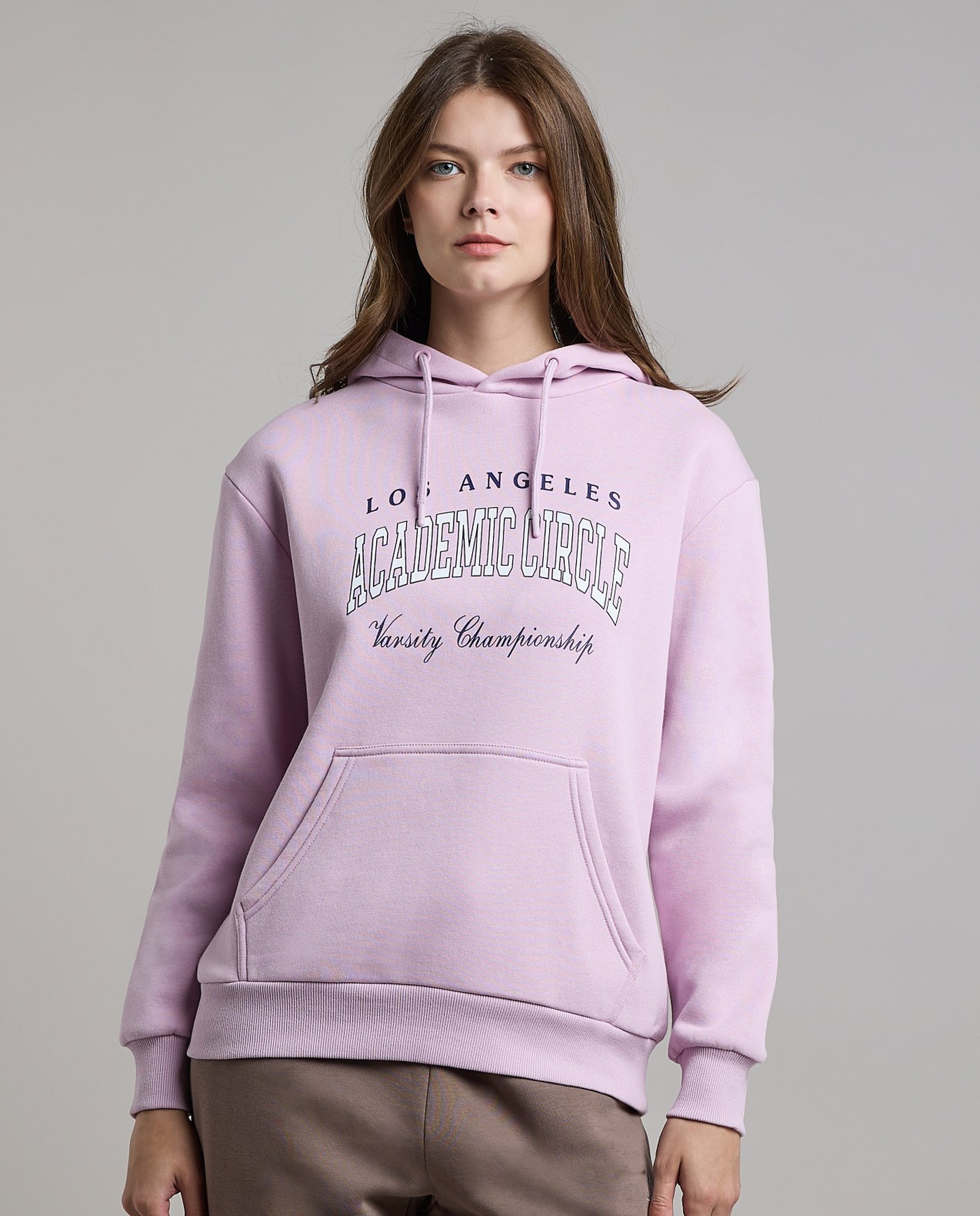 Printed Hoodie with Long Sleeves