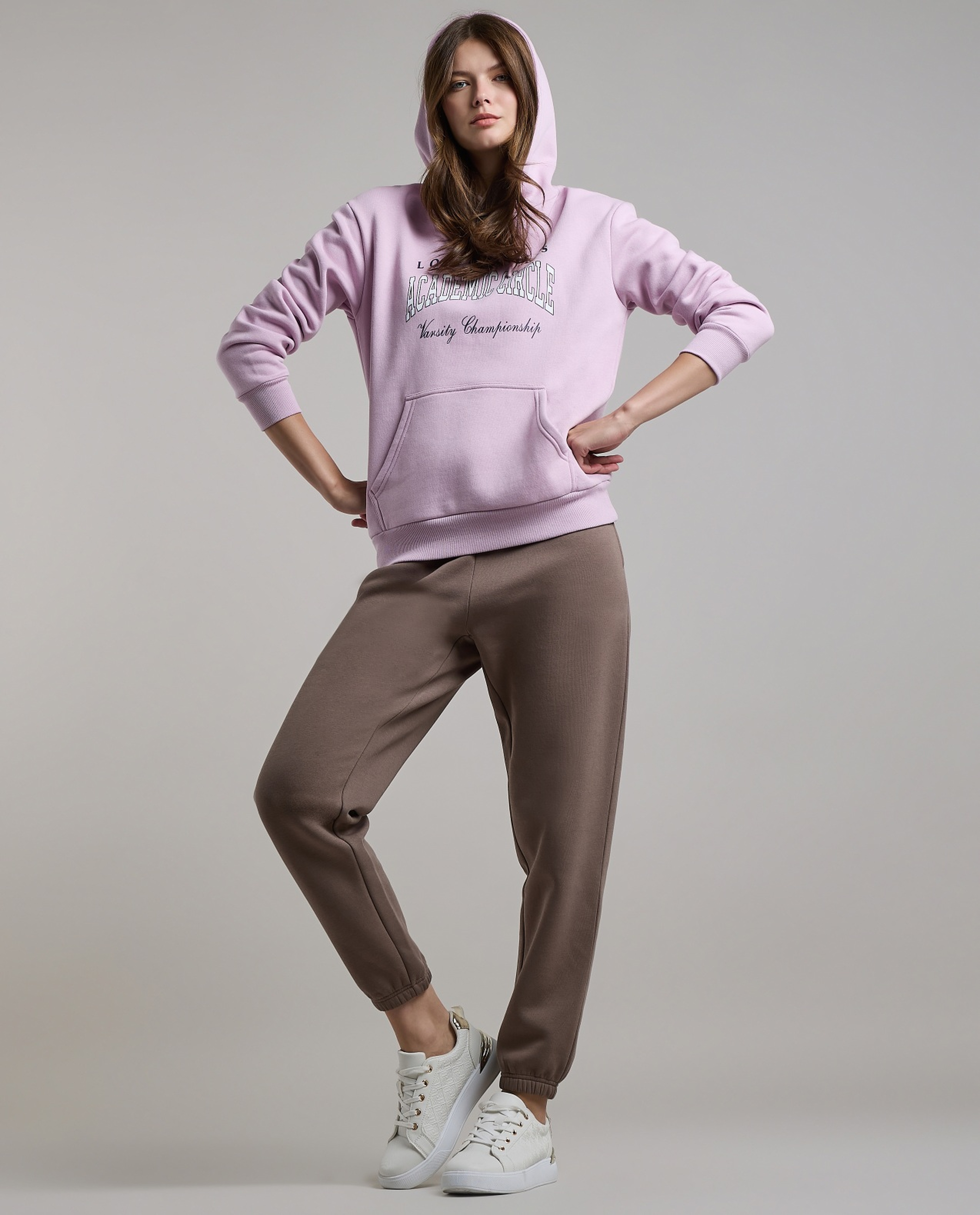 Printed Hoodie with Long Sleeves