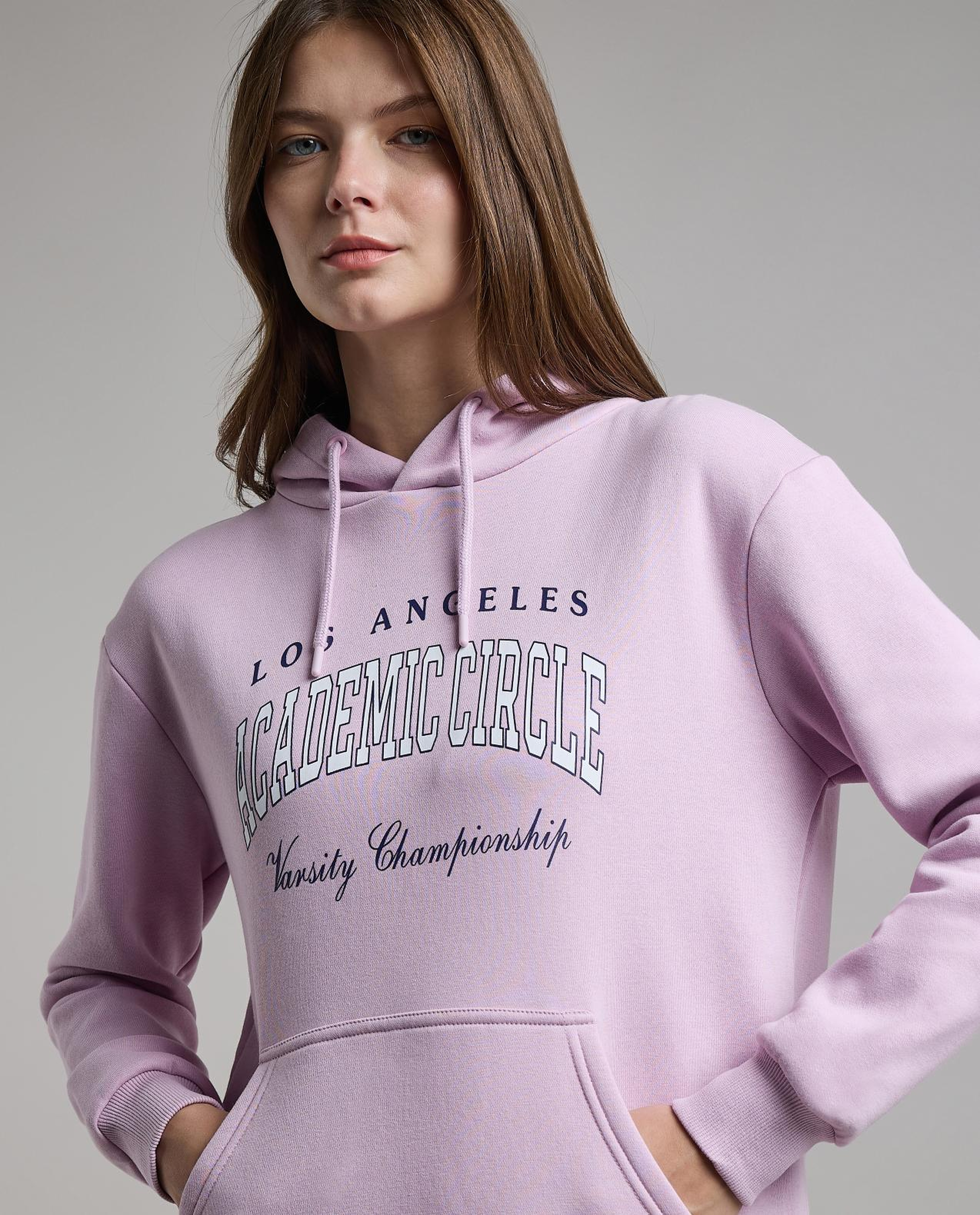 Printed Hoodie with Long Sleeves