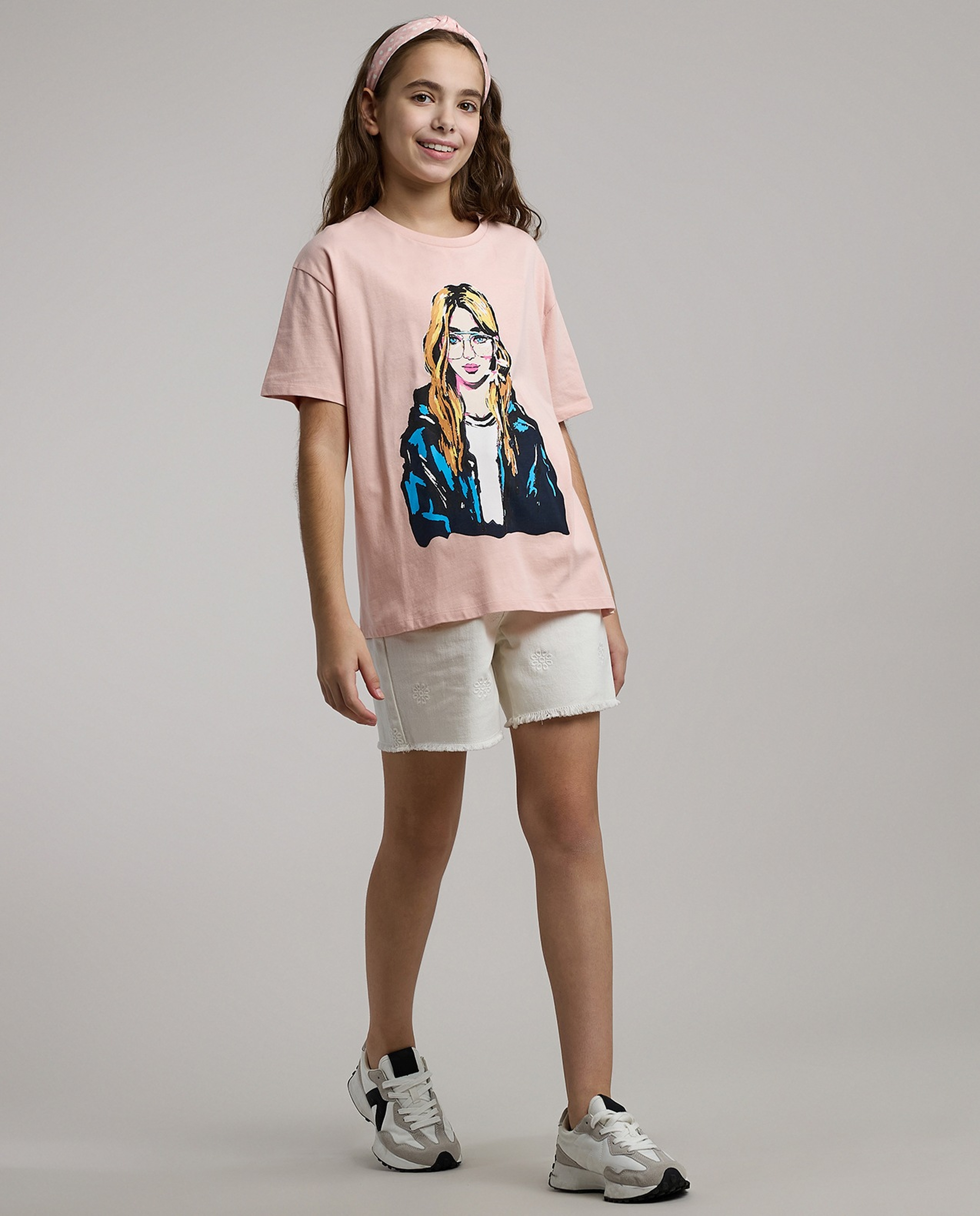 Printed T-Shirt with Crew Neck and Short Sleeves