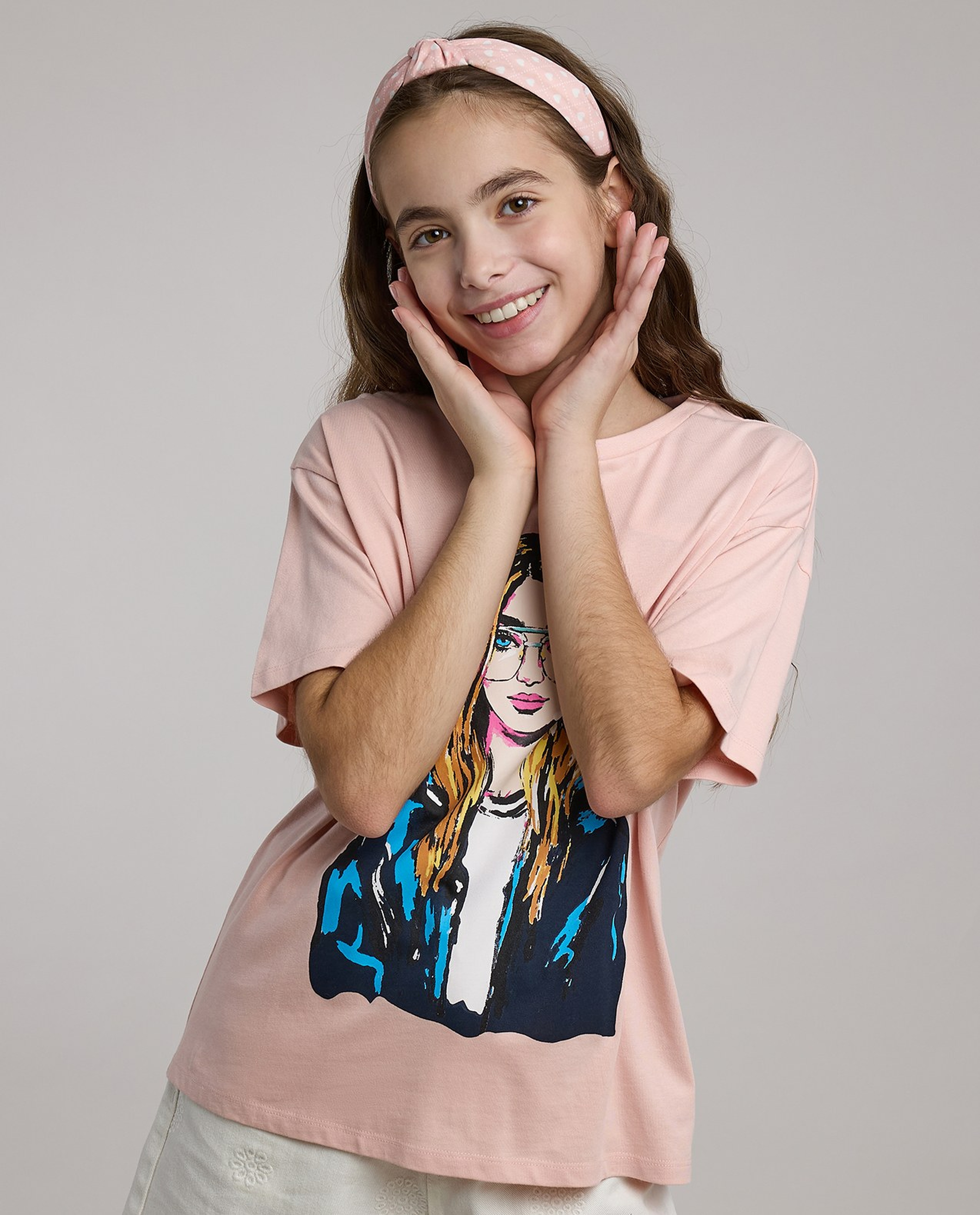 Printed T-Shirt with Crew Neck and Short Sleeves