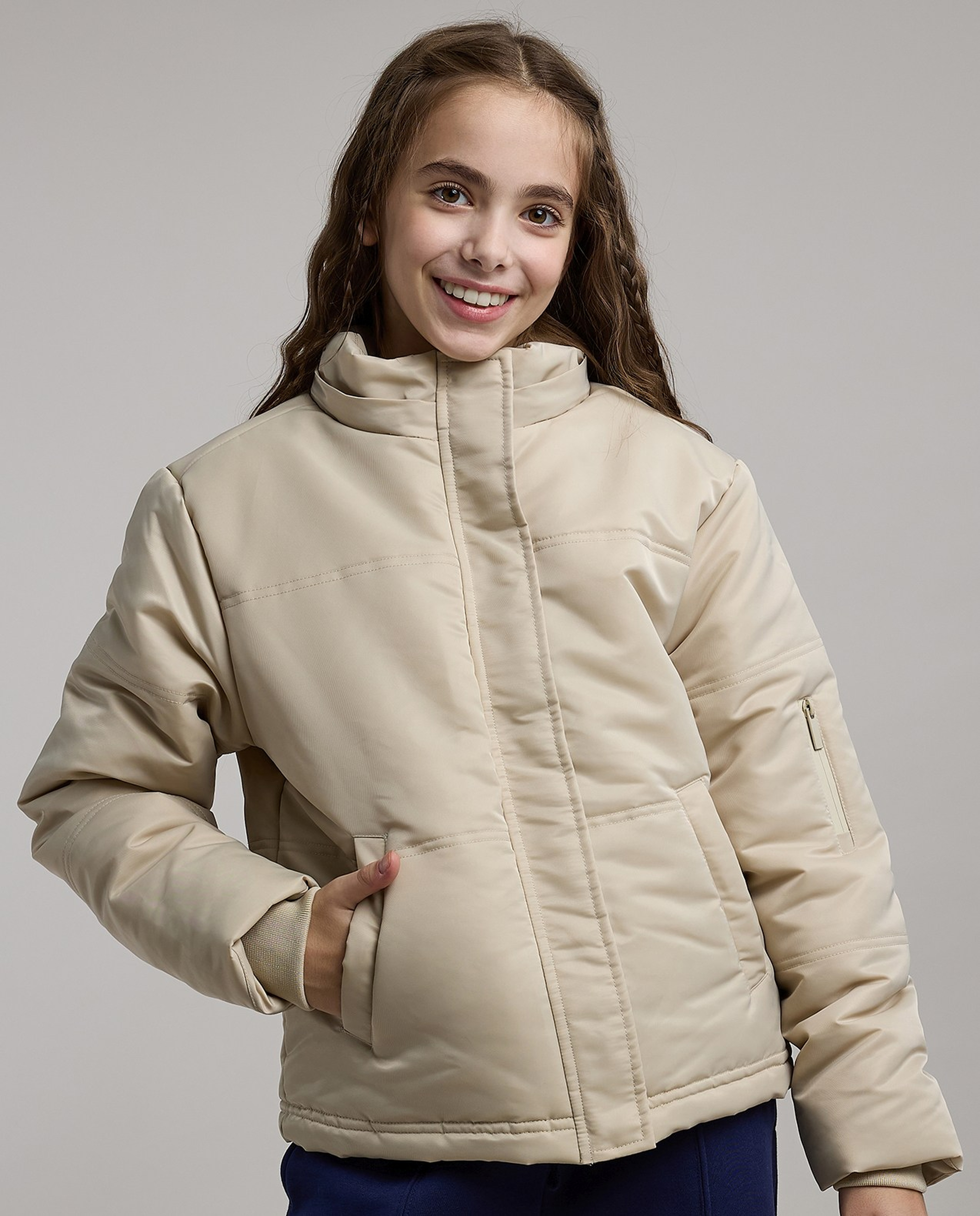 Solid Hooded Jacket with Long Sleeves