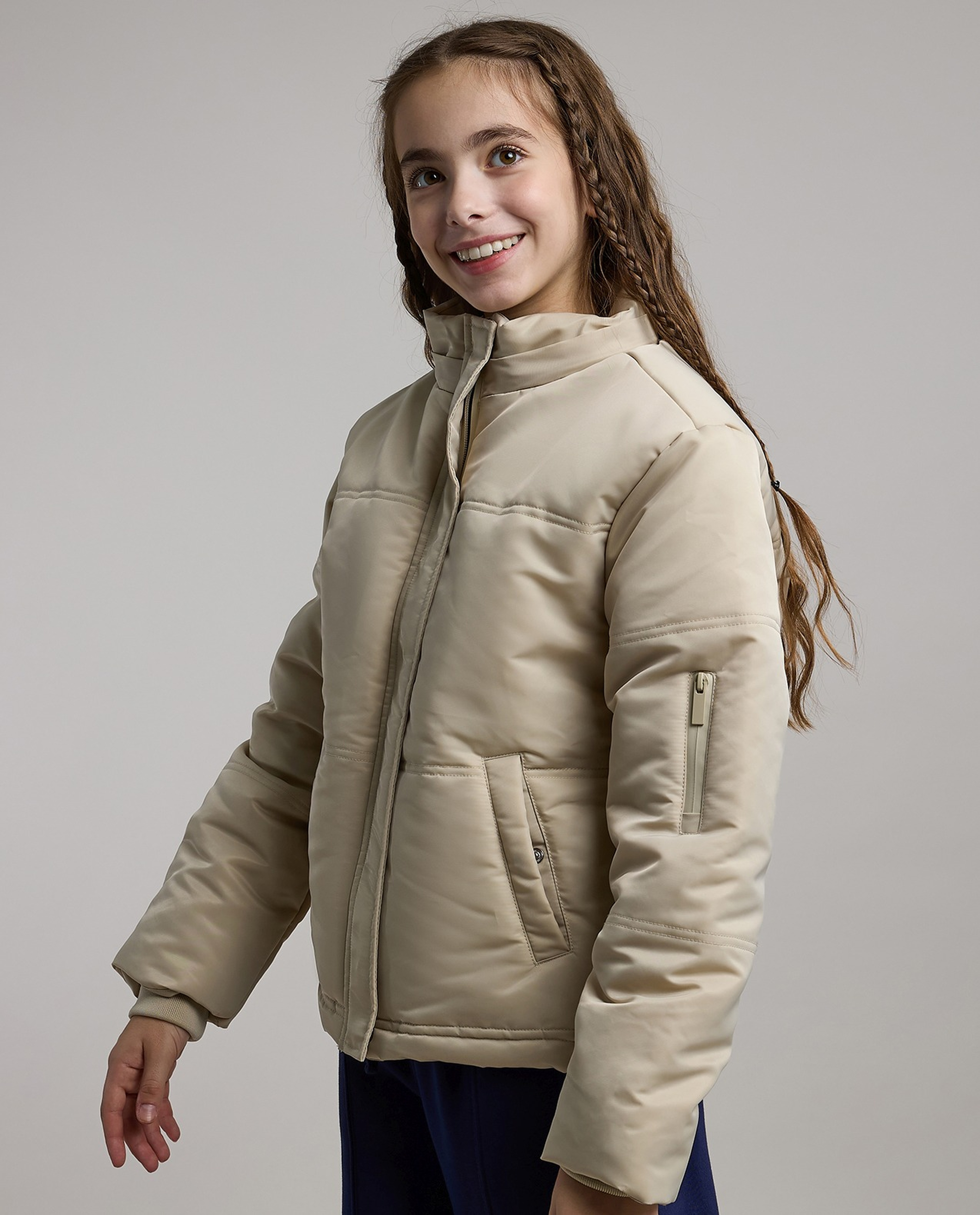 Solid Hooded Jacket with Long Sleeves