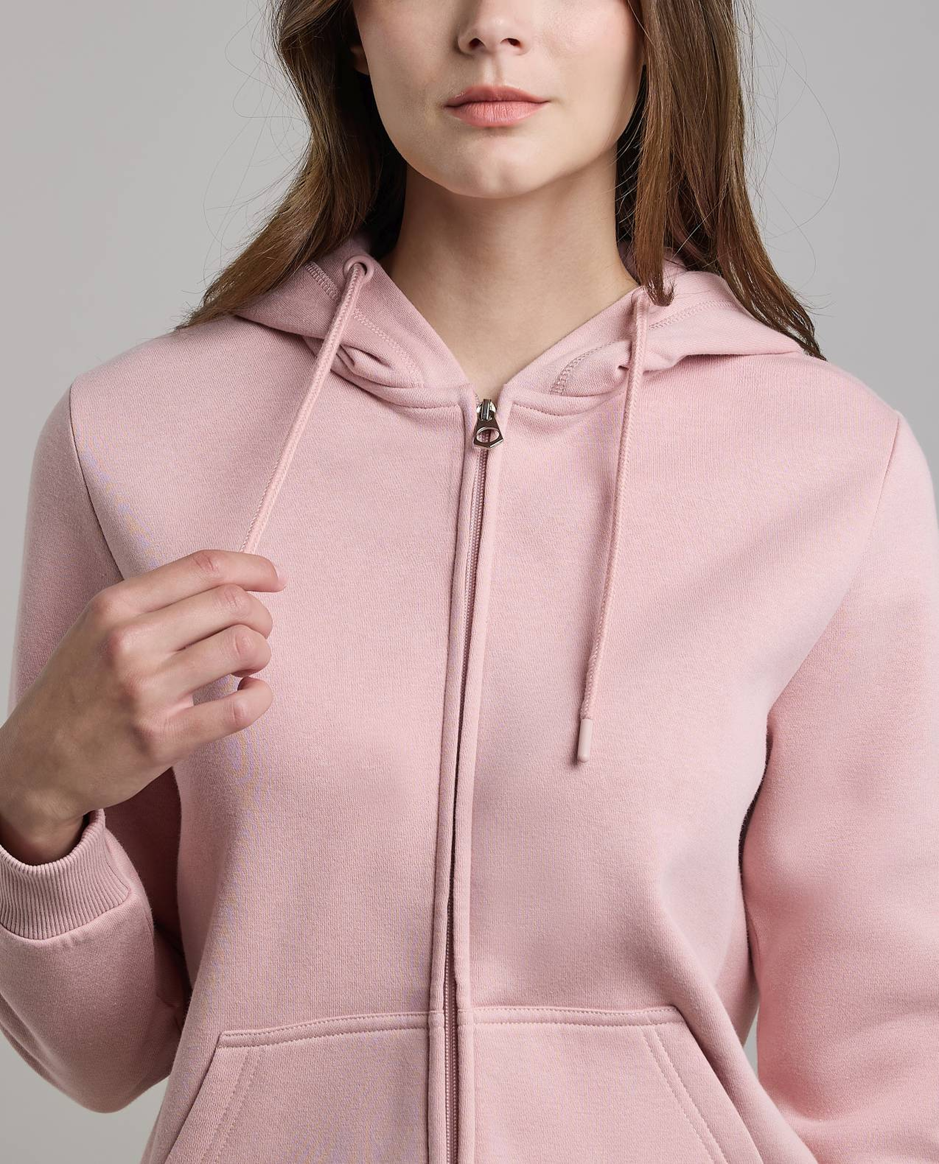 Solid Hooded Jacket with Long Sleeves