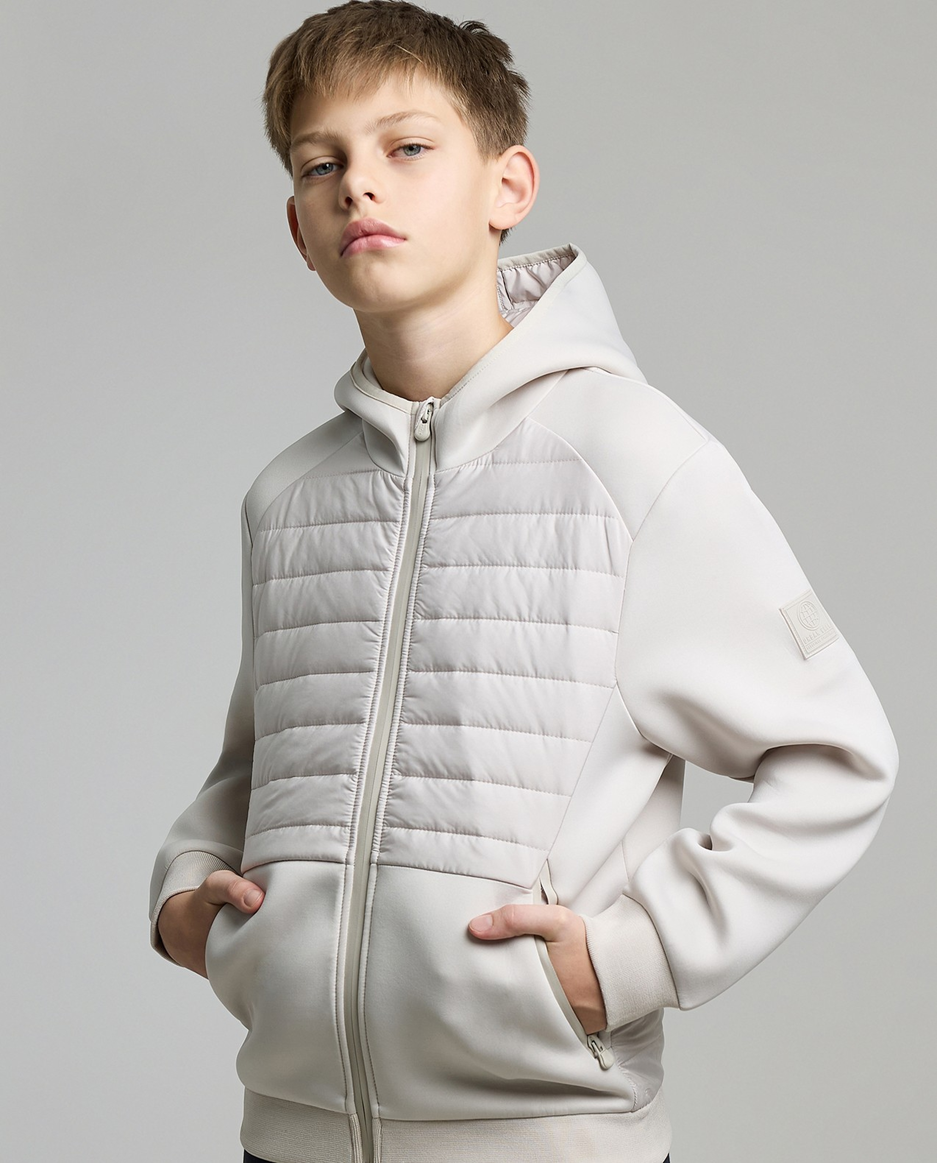 Zippered Hooded Jacket with Long Sleeves