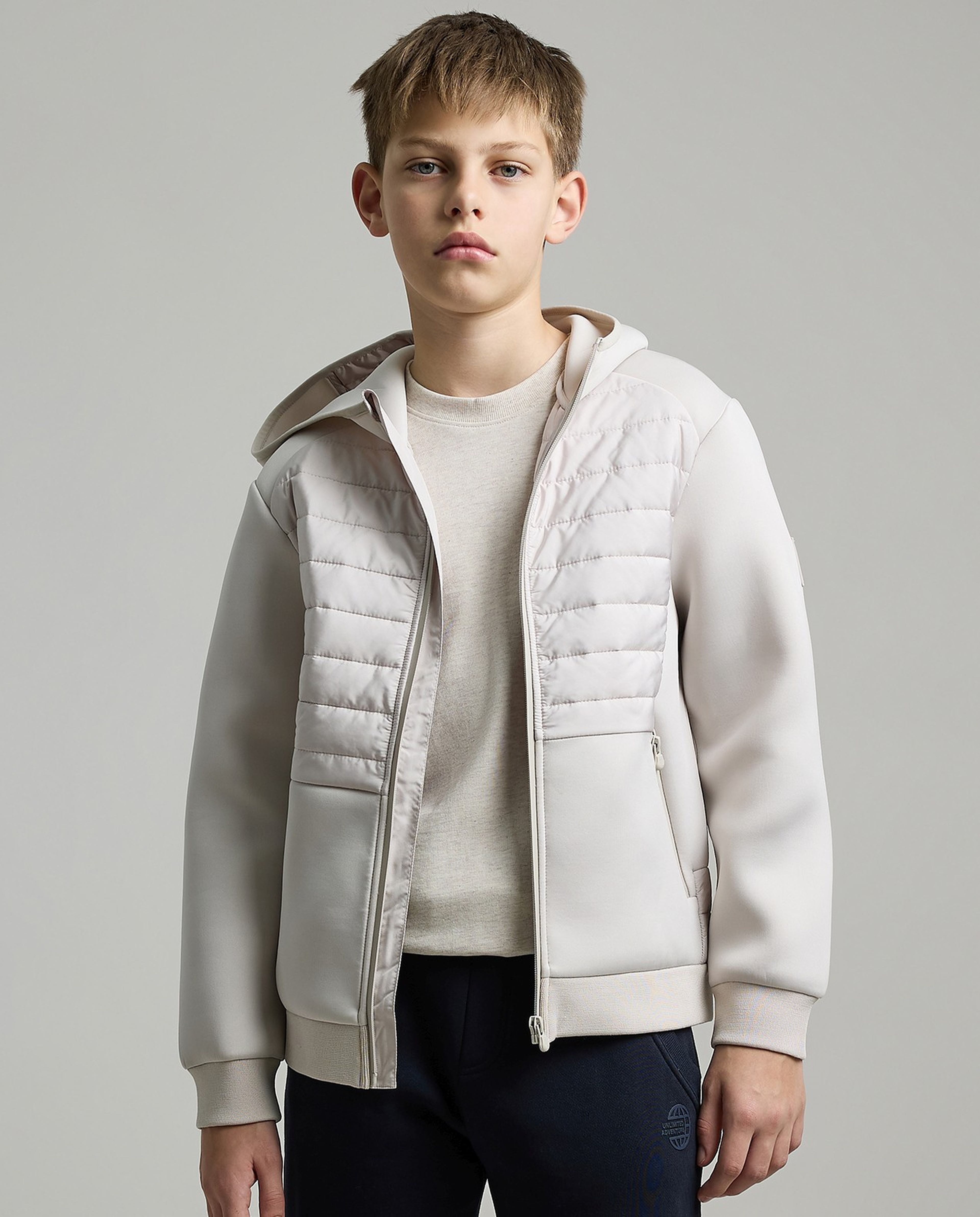 Zippered Hooded Jacket with Long Sleeves