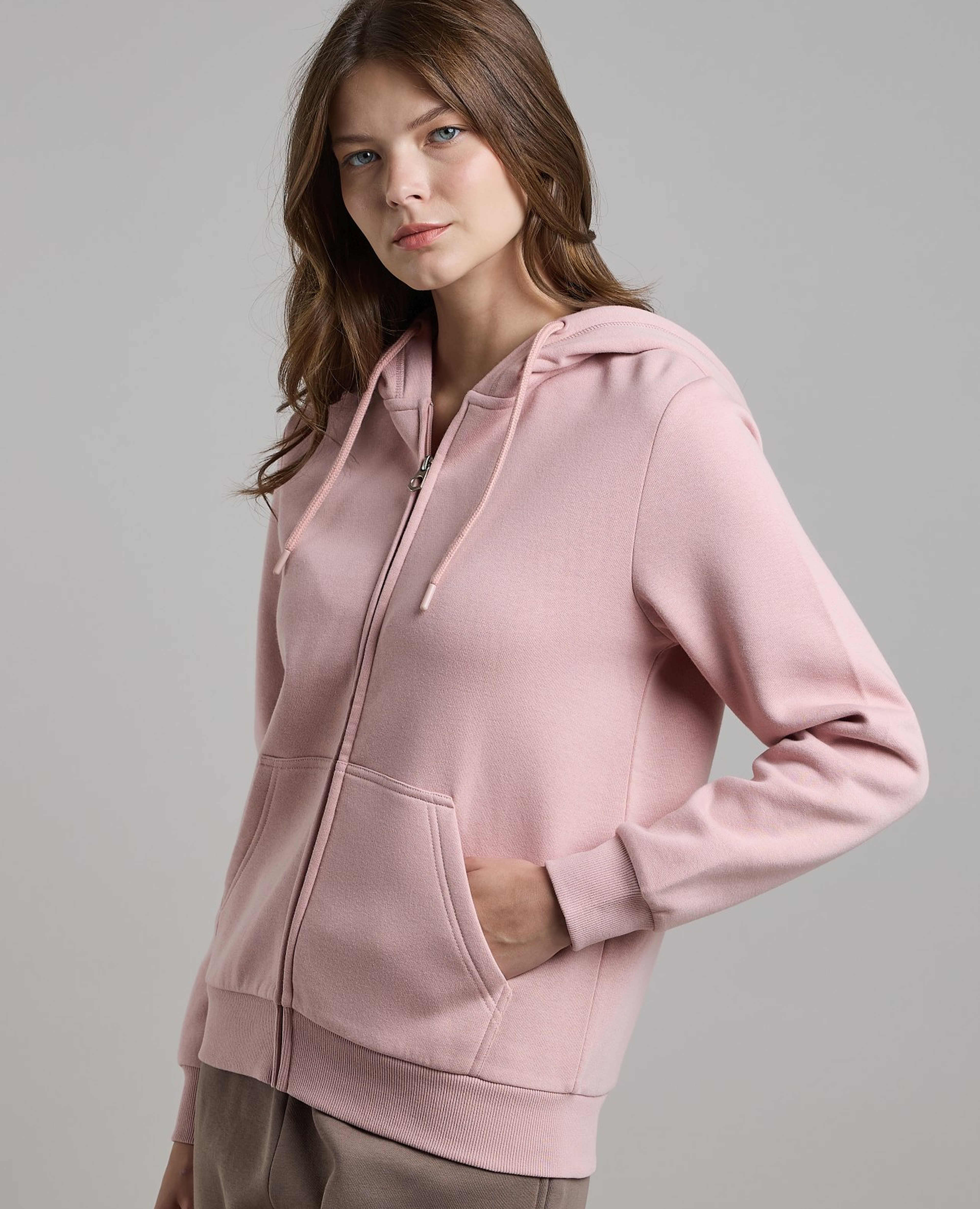 Solid Hooded Jacket with Long Sleeves