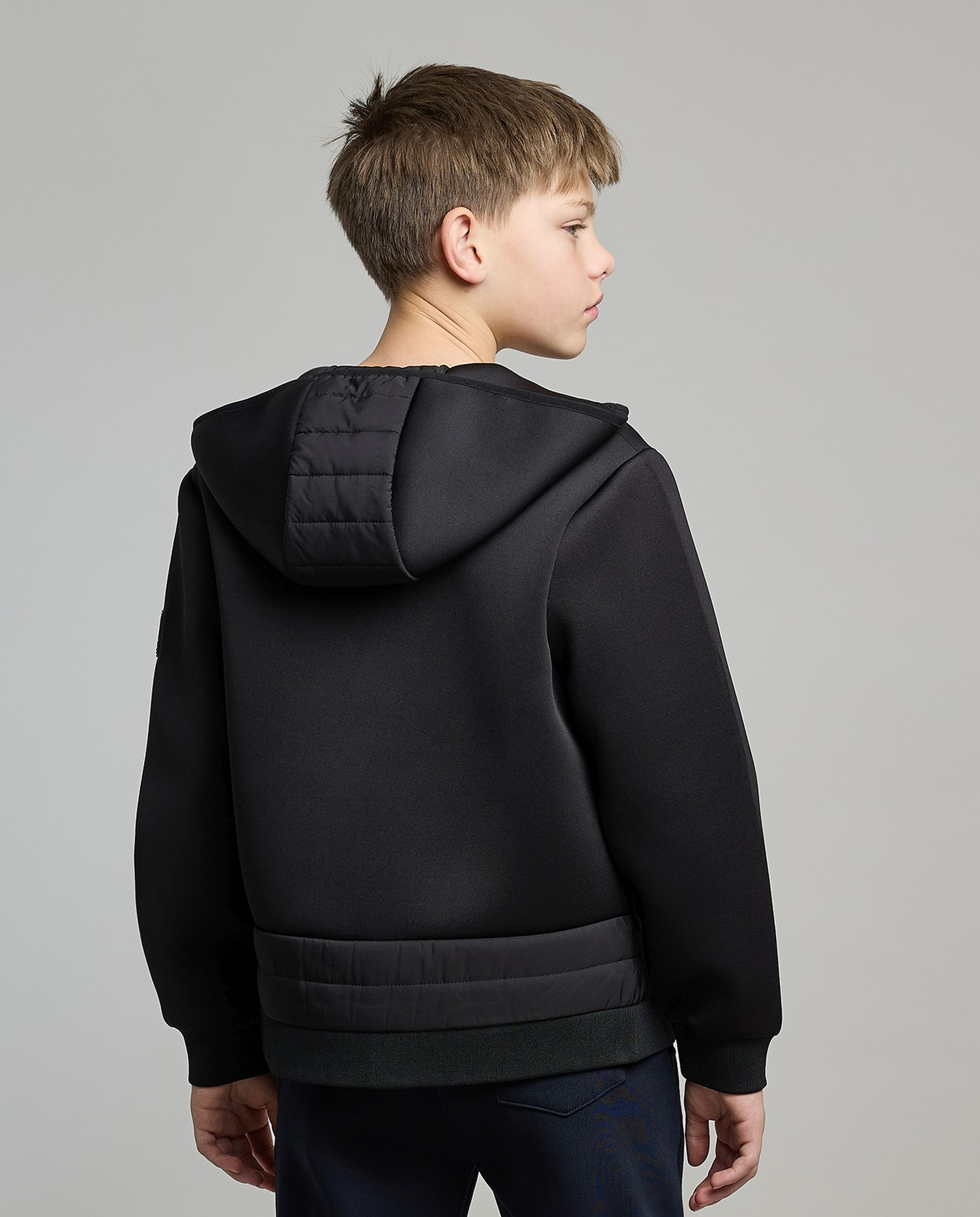 Zippered Hooded Jacket with Long Sleeves