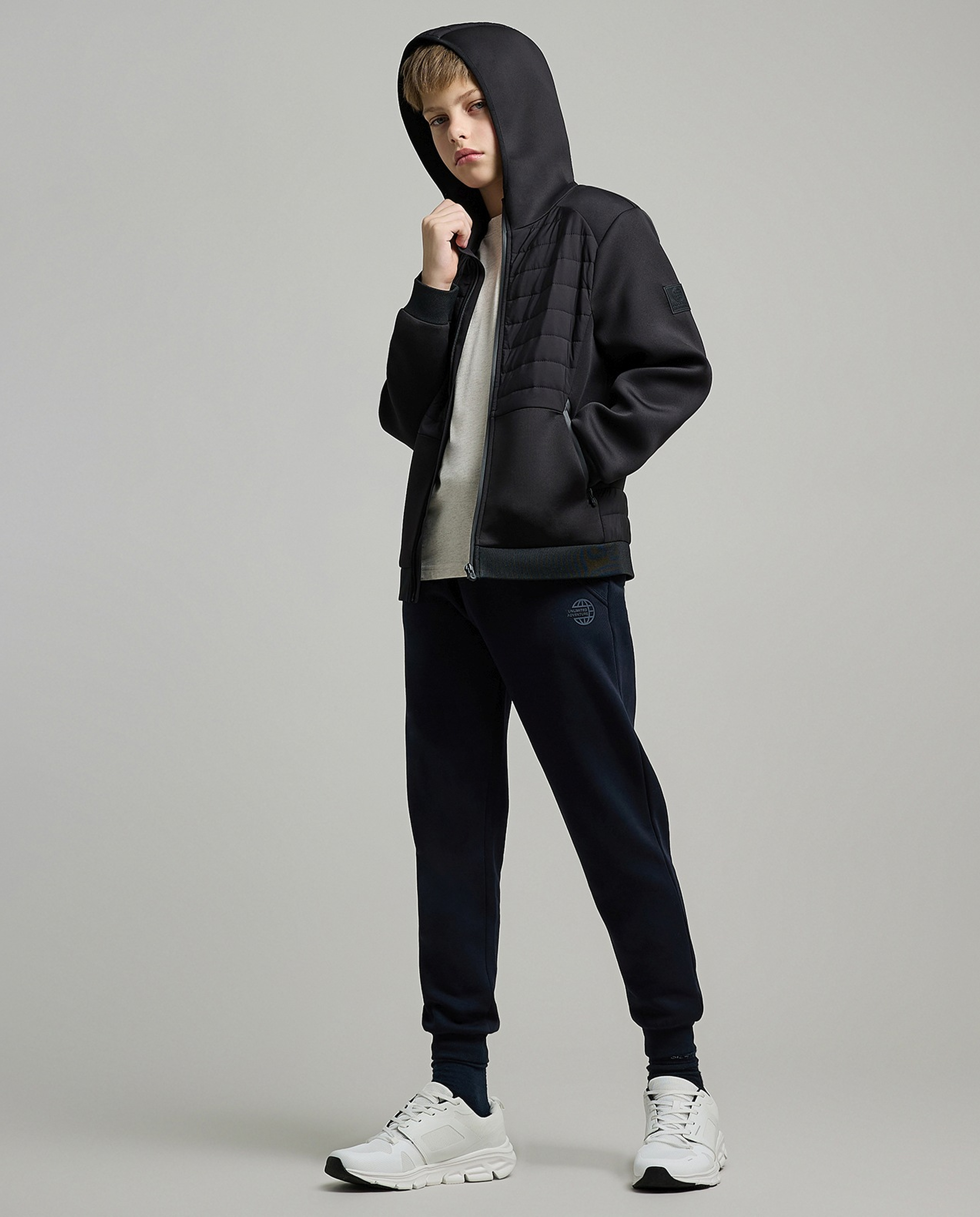 Zippered Hooded Jacket with Long Sleeves