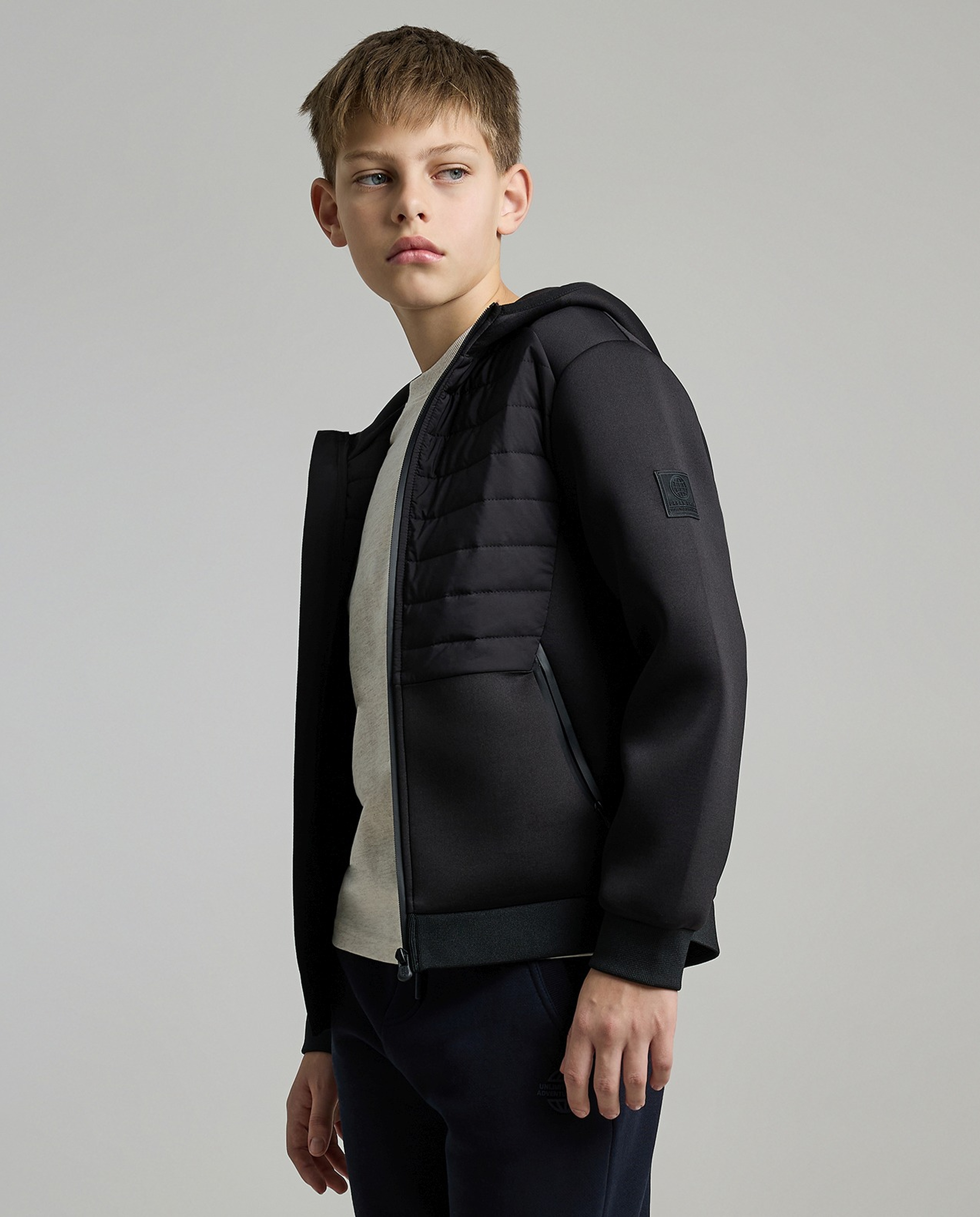 Zippered Hooded Jacket with Long Sleeves