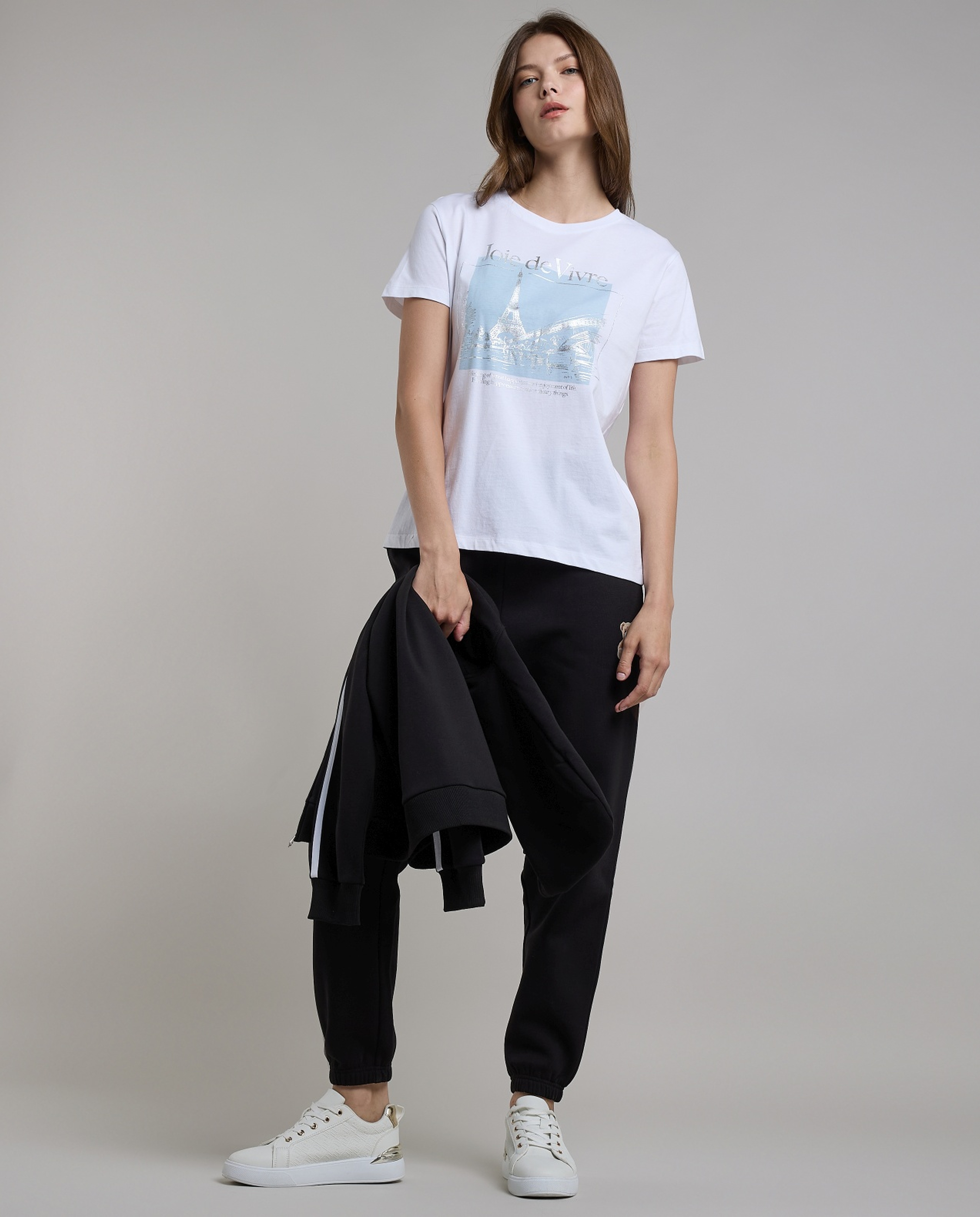 Printed T-Shirt with Crew Neck and Short Sleeves