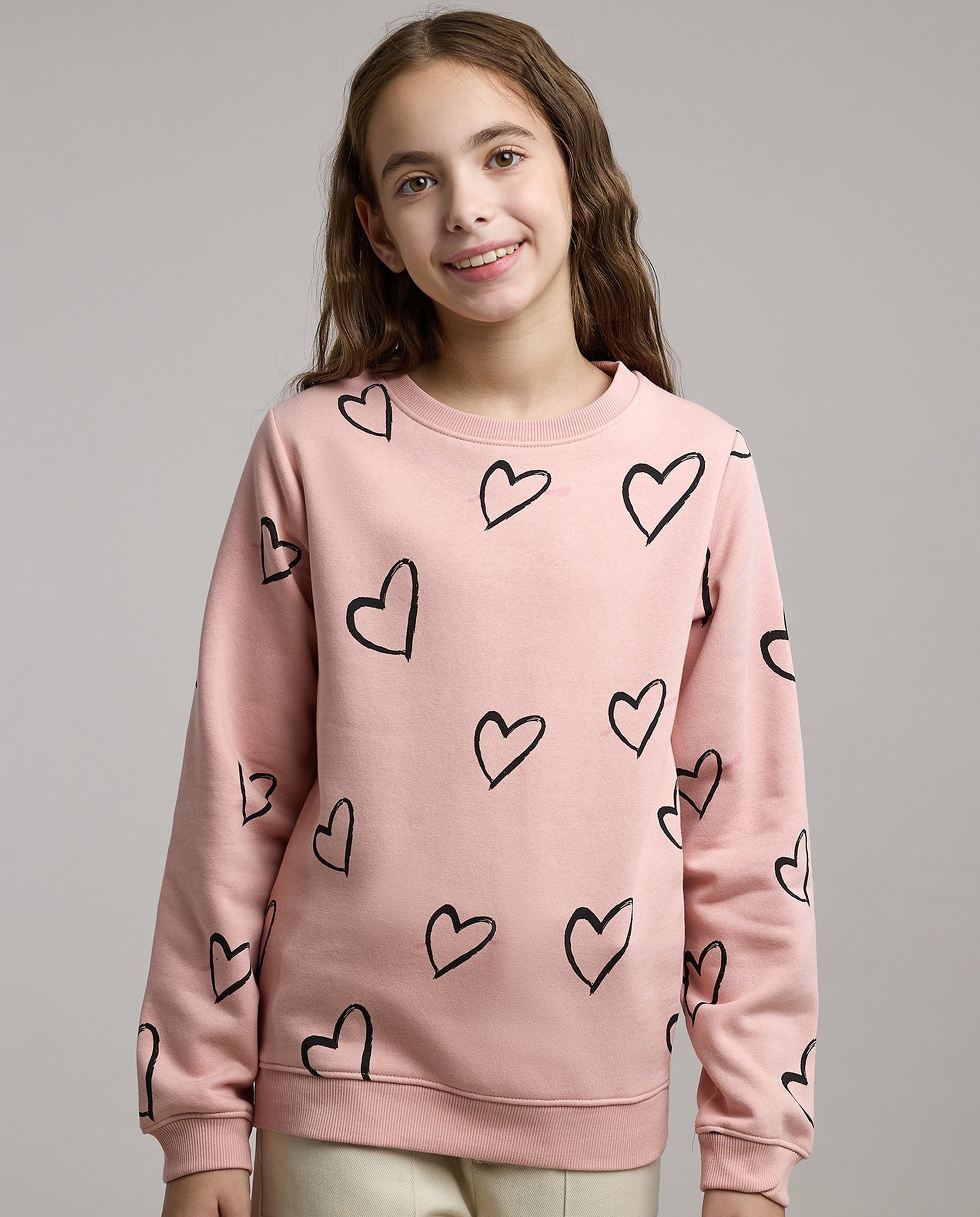 Printed Sweatshirt with Crew Neck and Long Sleeves