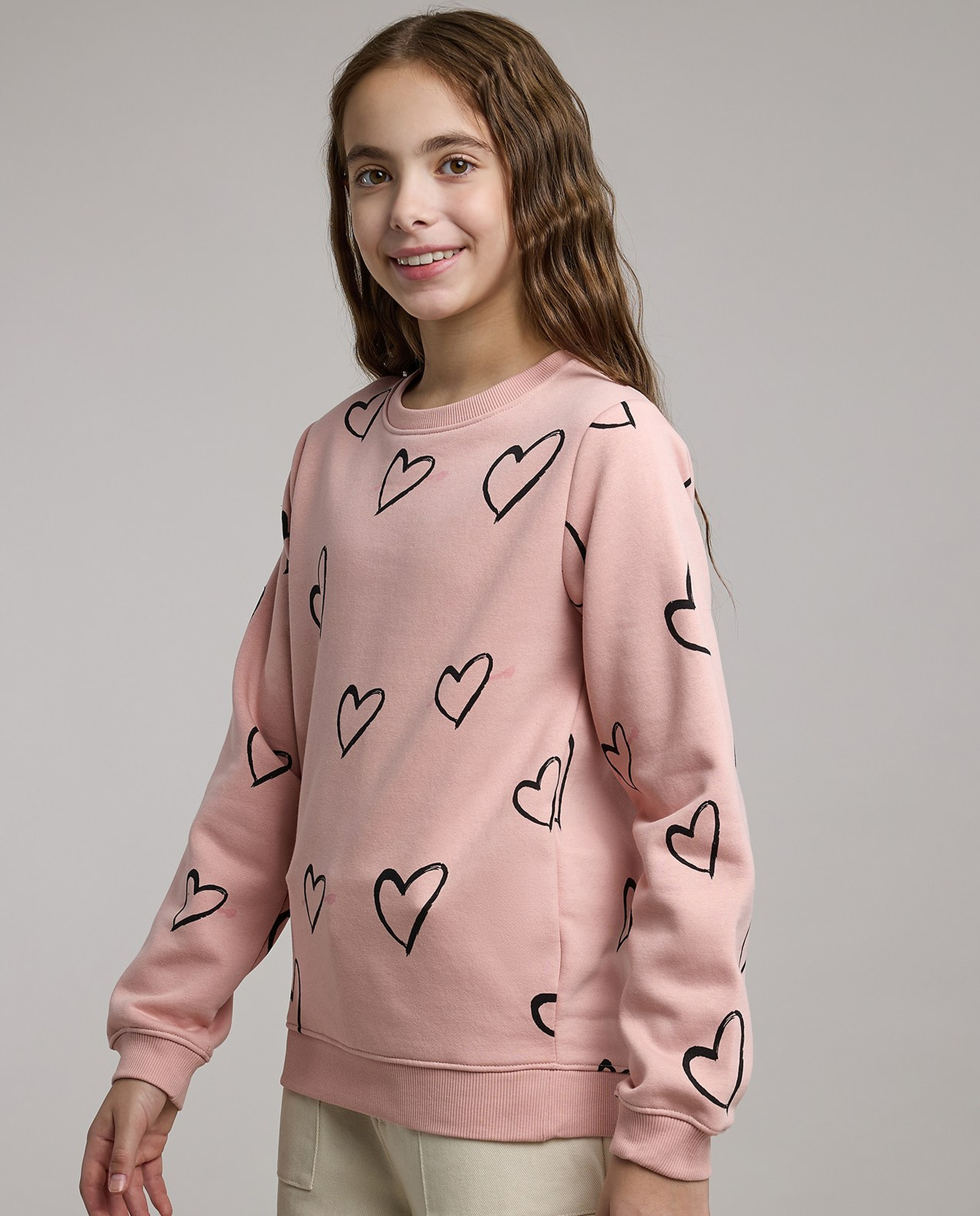 Printed Sweatshirt with Crew Neck and Long Sleeves