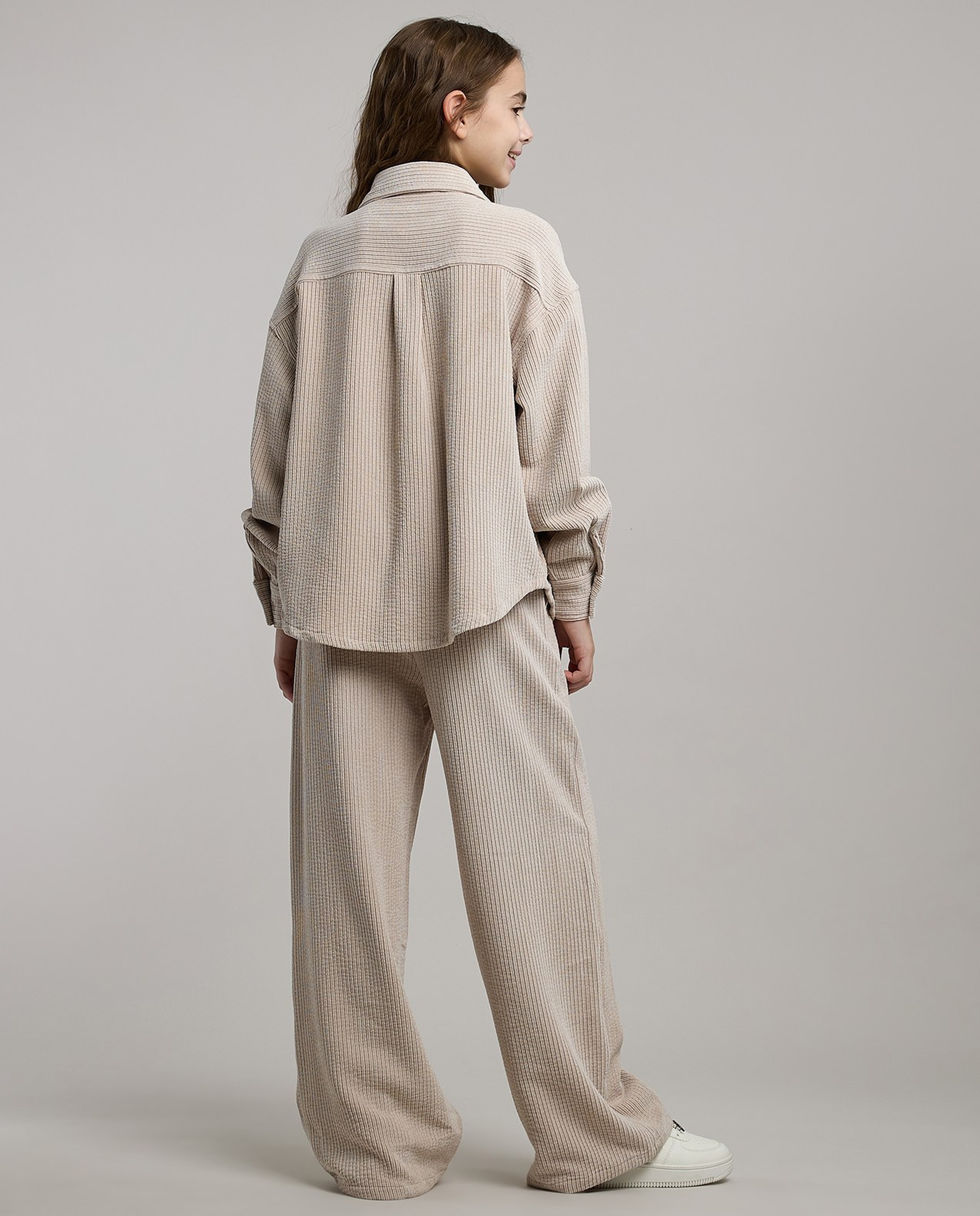 Pocket Detail Corduroy Shirt and Pant Set