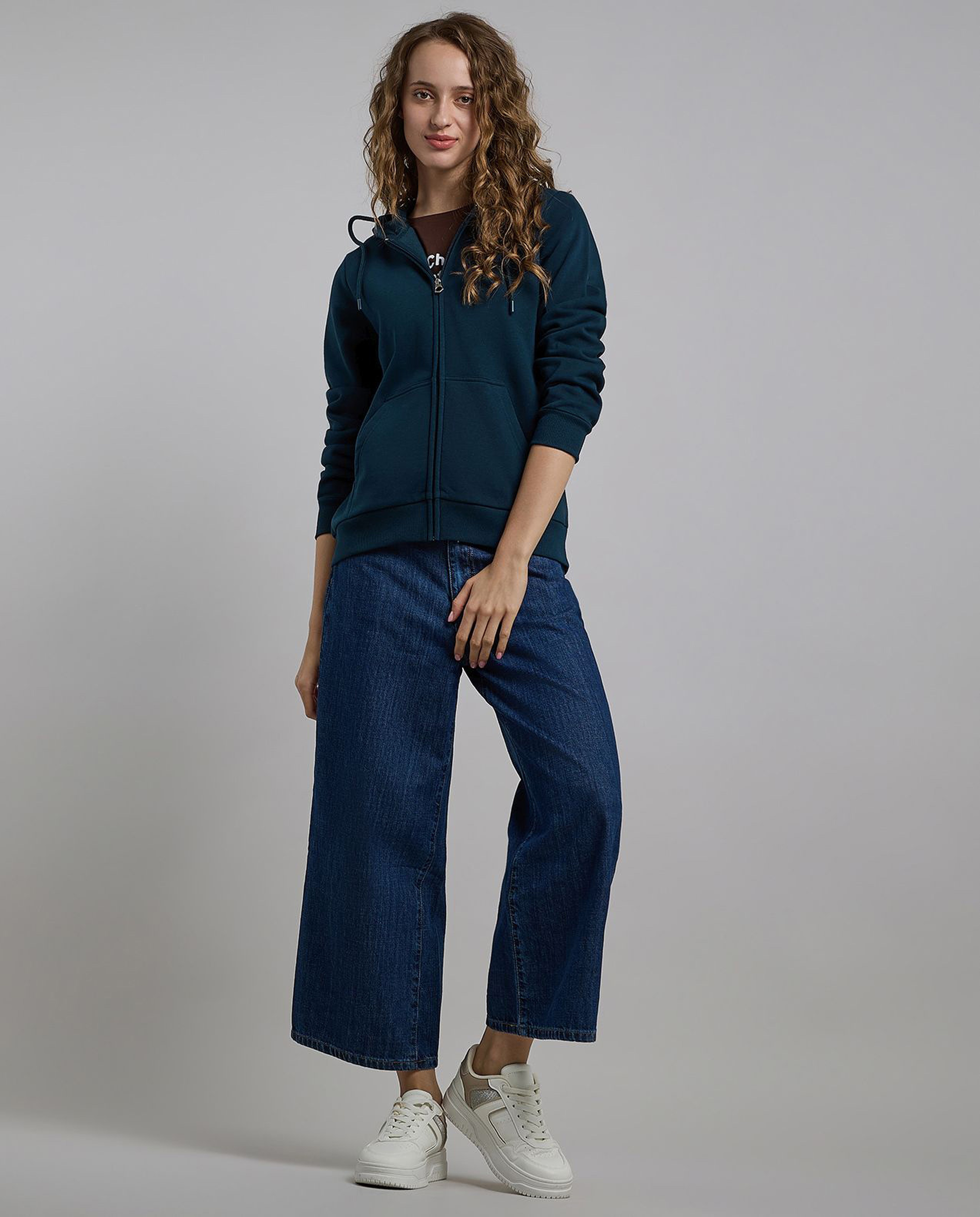 Solid Hooded Jacket with Long Sleeves