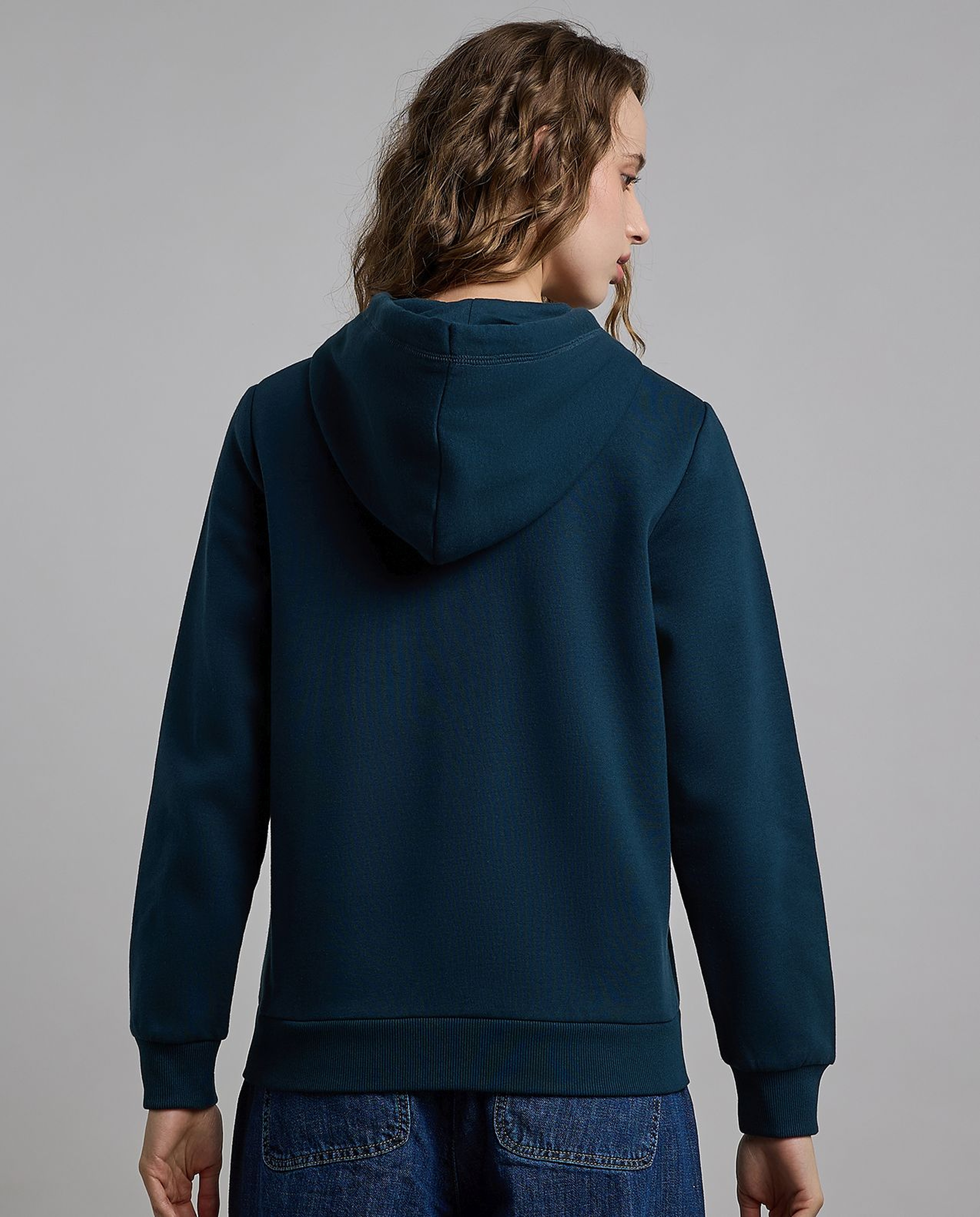 Solid Hooded Jacket with Long Sleeves