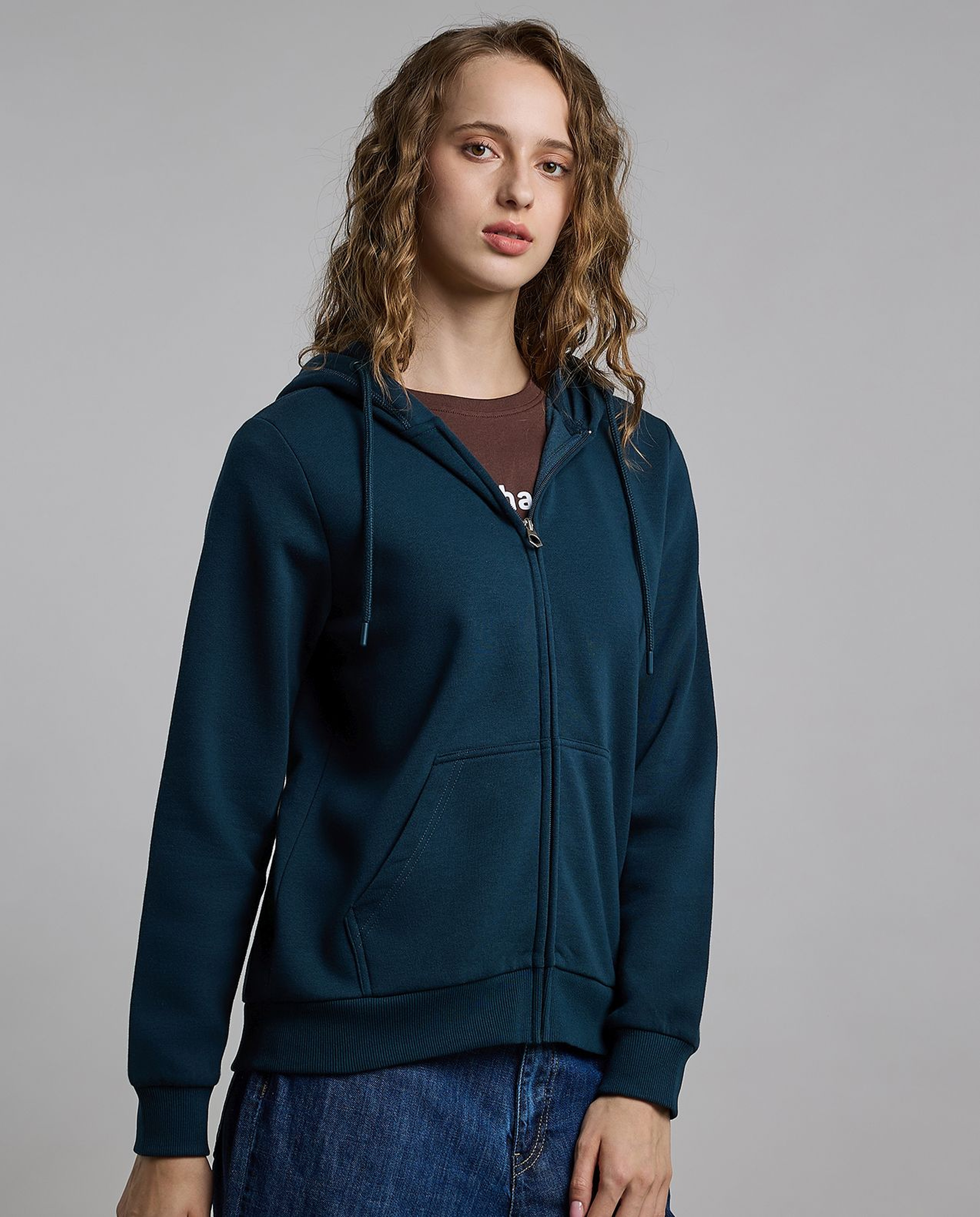 Solid Hooded Jacket with Long Sleeves