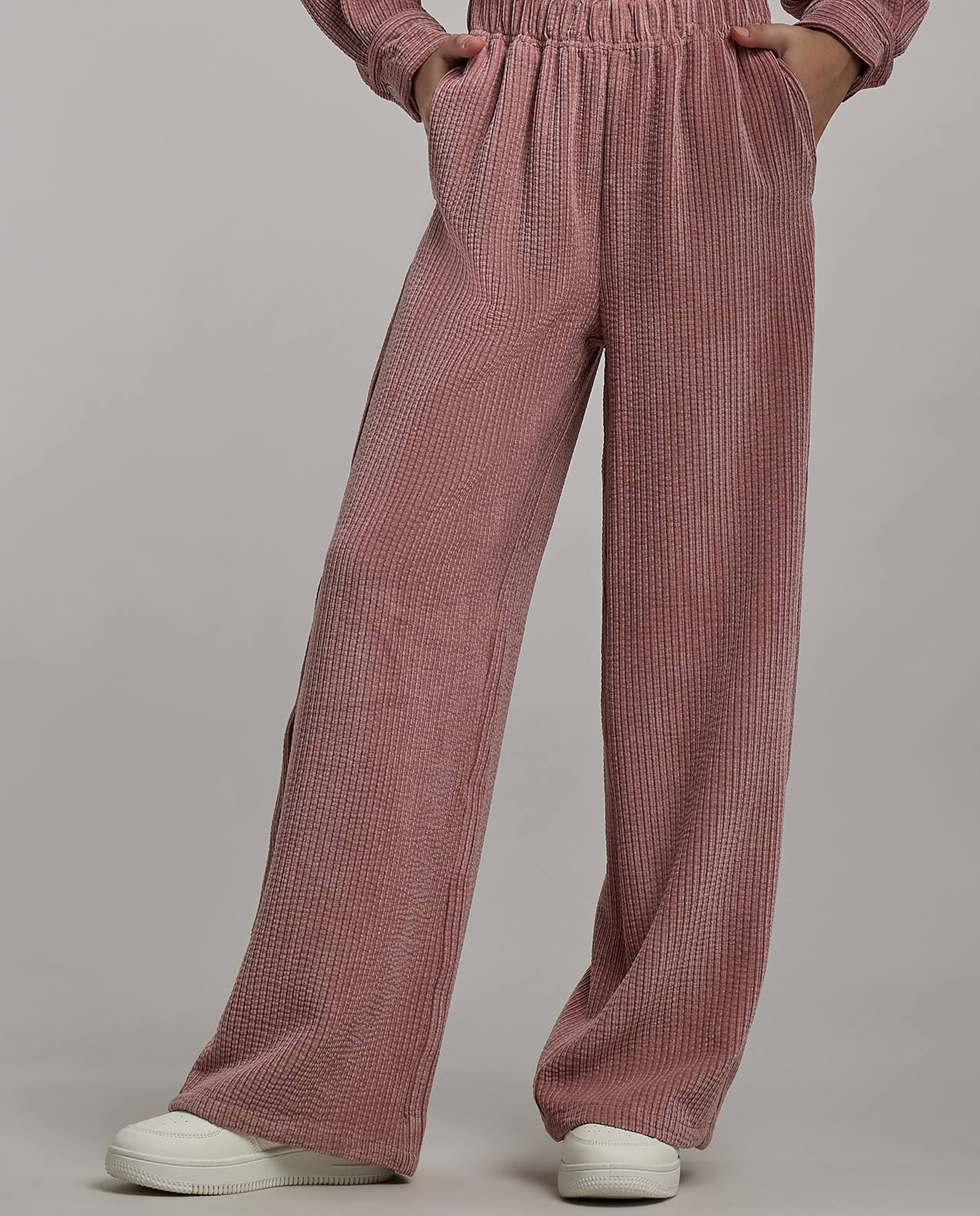 Pocket Detail Corduroy Shirt and Pant Set