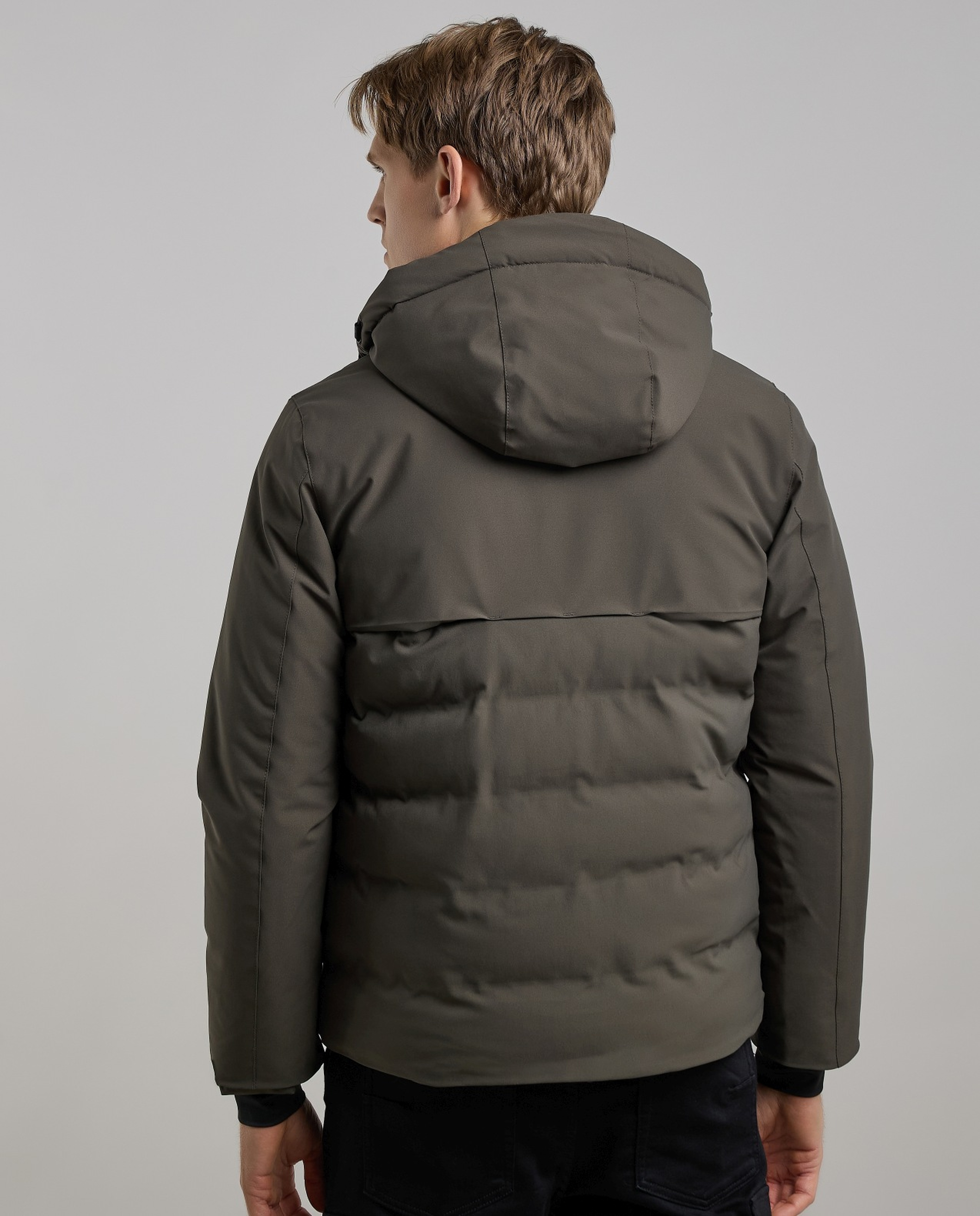Zippered Hooded Puffer Jacket with Long Sleeves