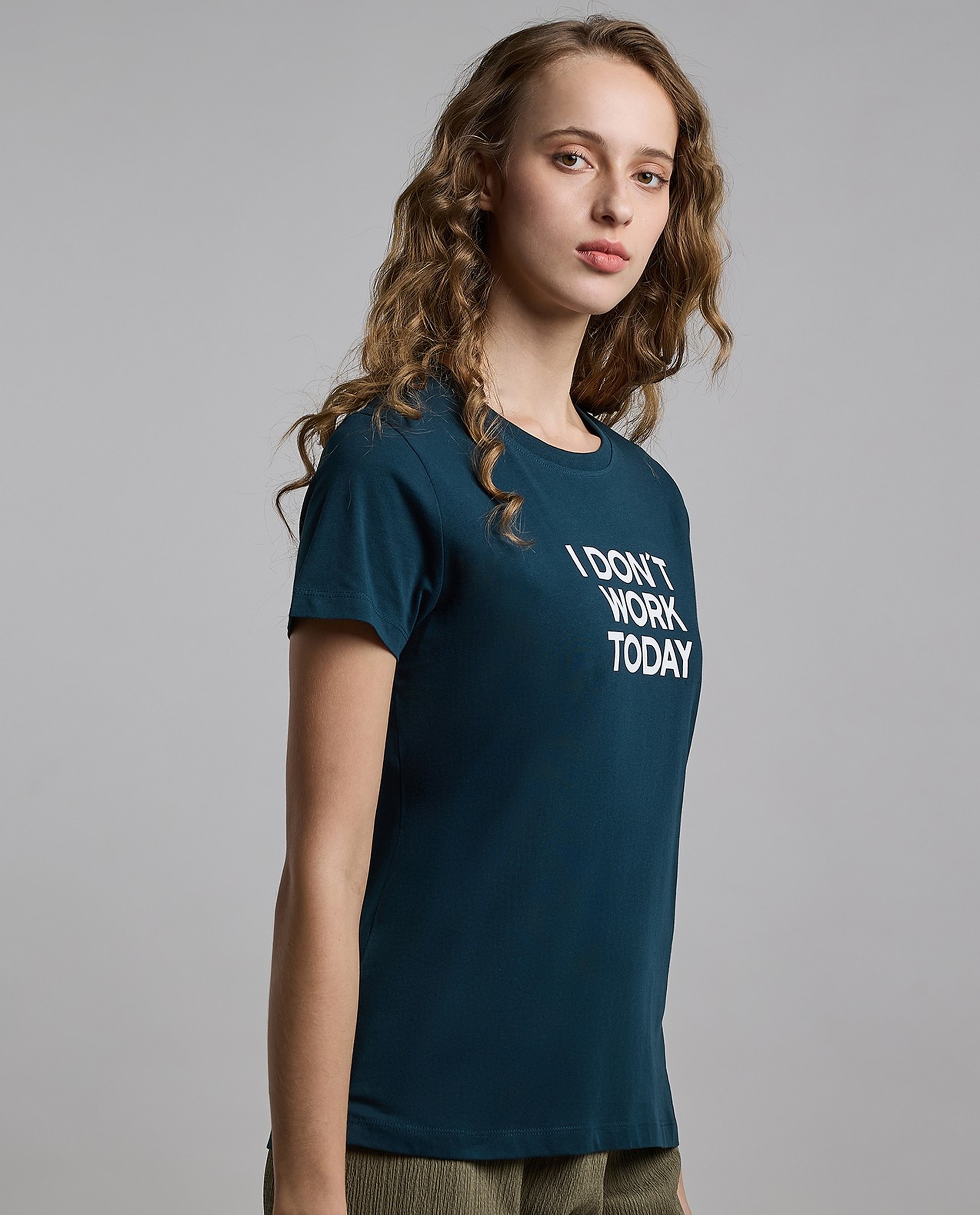 Printed T-Shirt with Crew Neck and Short Sleeves