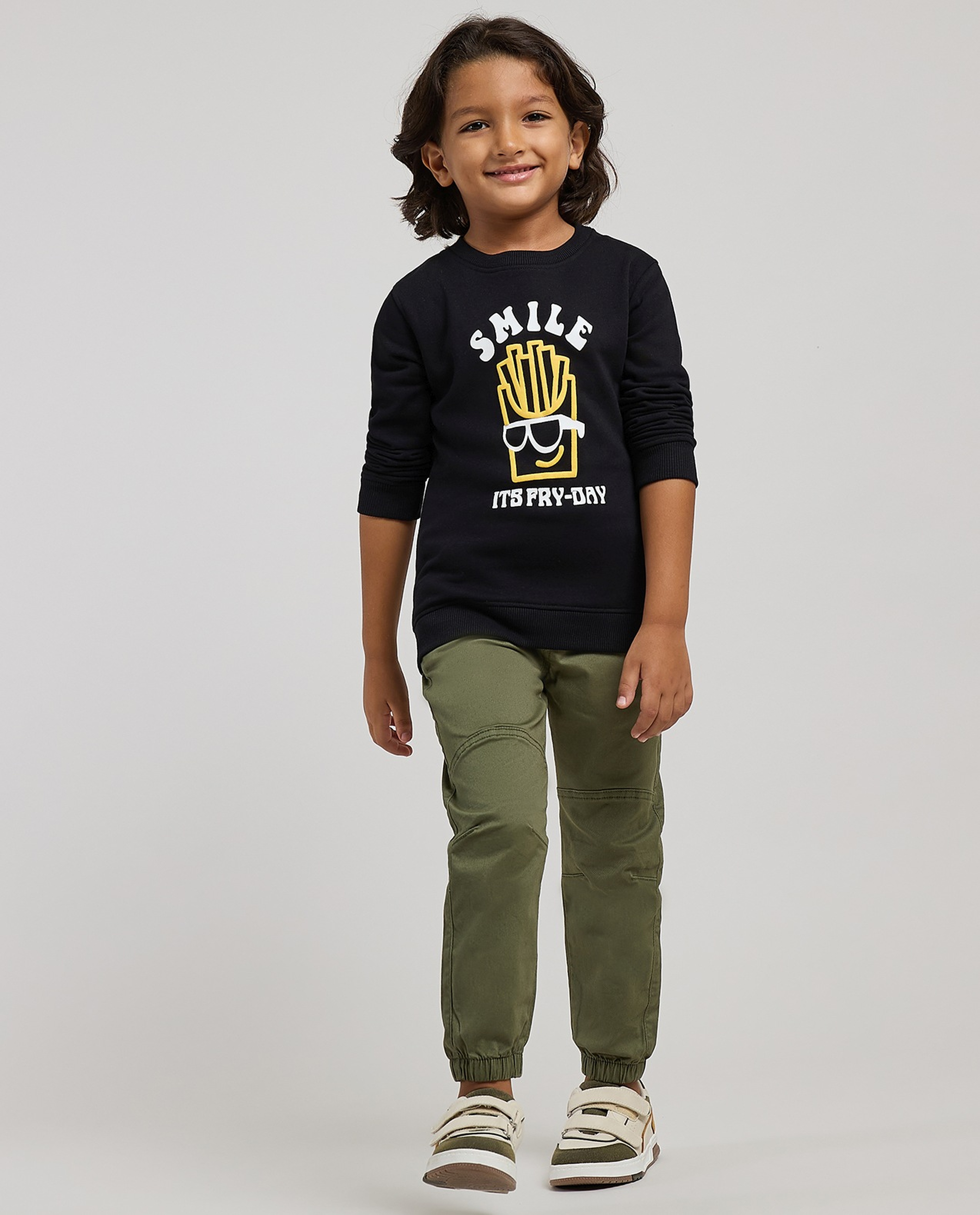 Printed Sweatshirt with Crew Neck and Long Sleeves