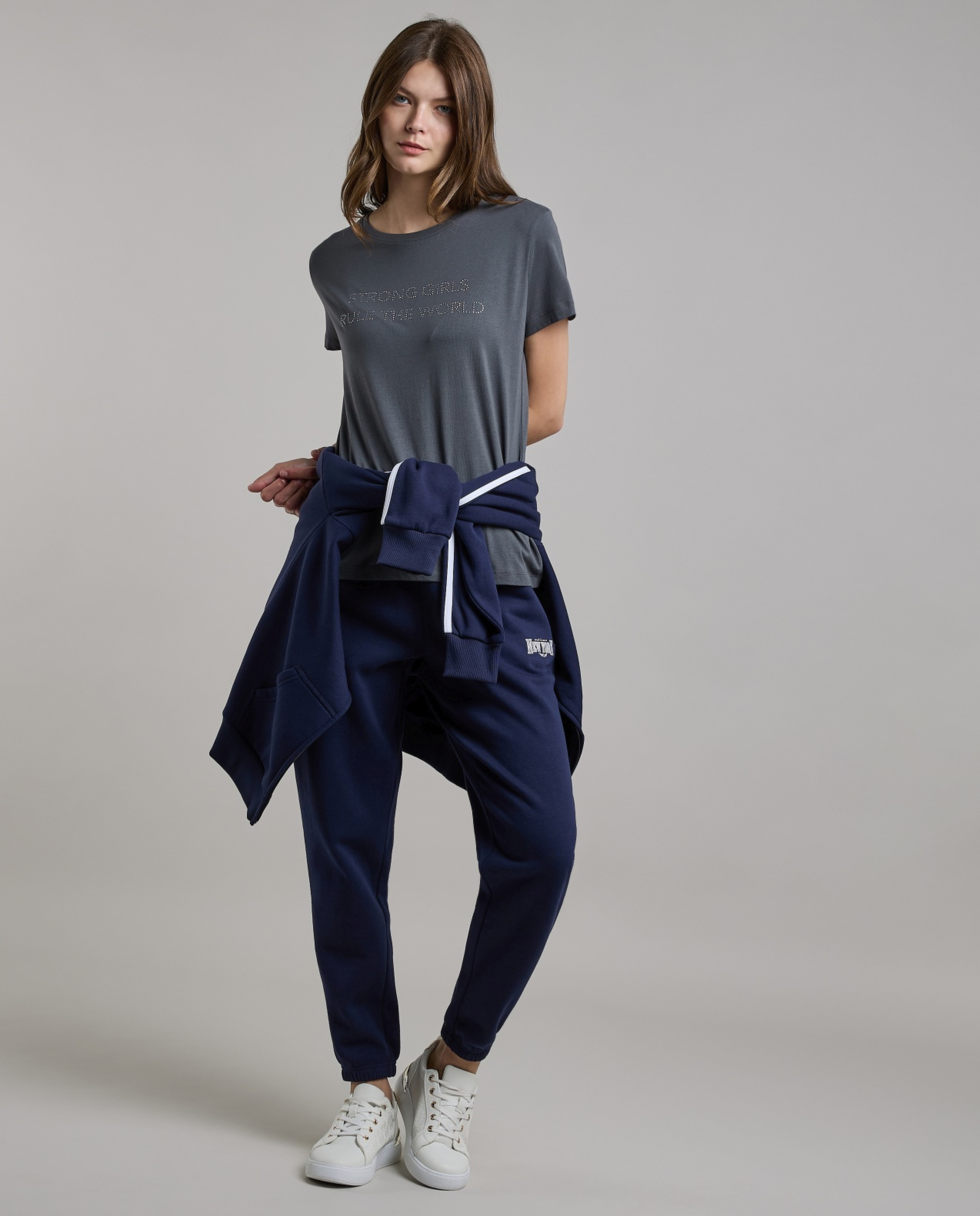 Embellished T-Shirt with Crew Neck and Short Sleeves