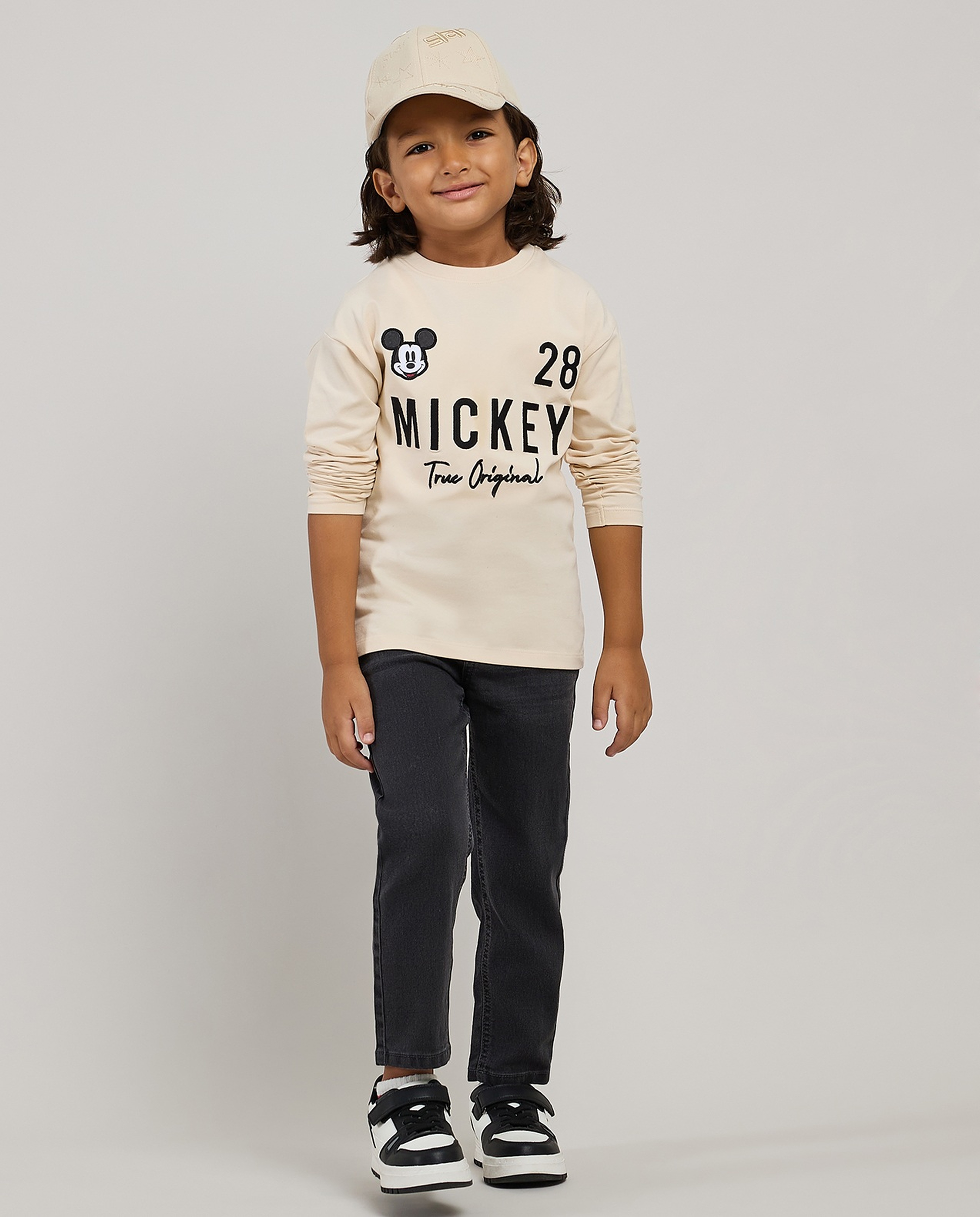 Washed Straight Fit Jeans with Button Closure