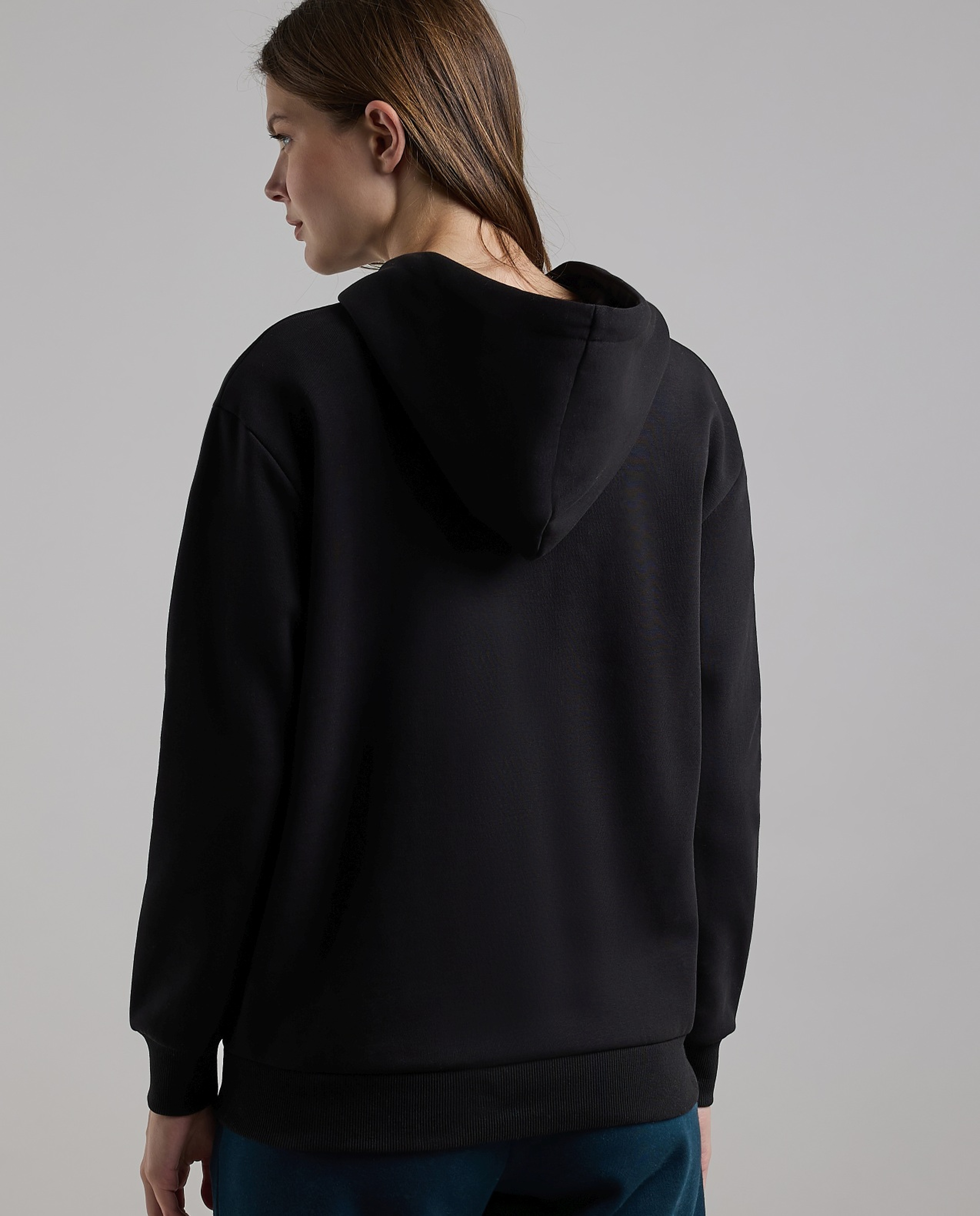 Solid Hoodie with Long Sleeves