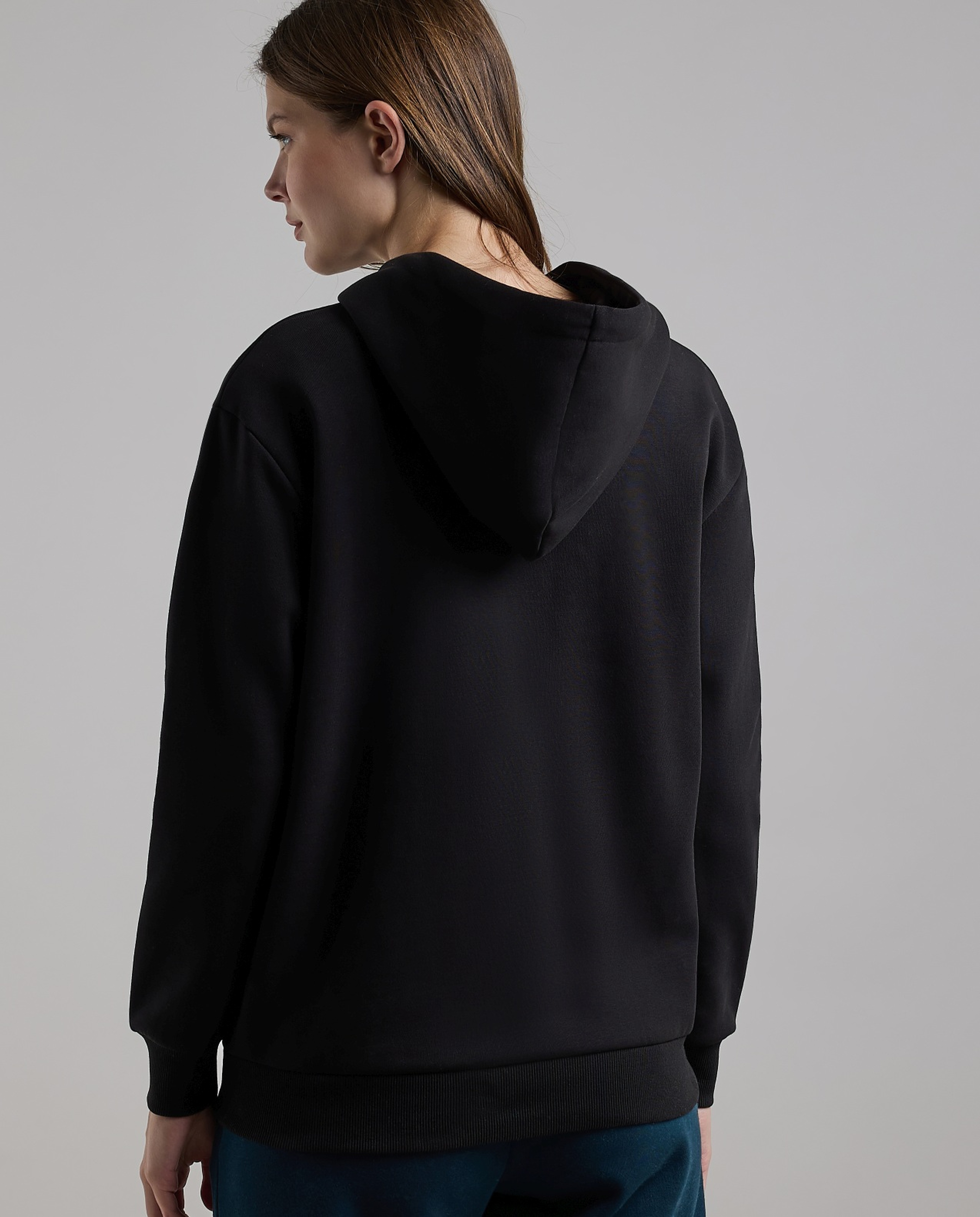 Solid Hoodie with Long Sleeves