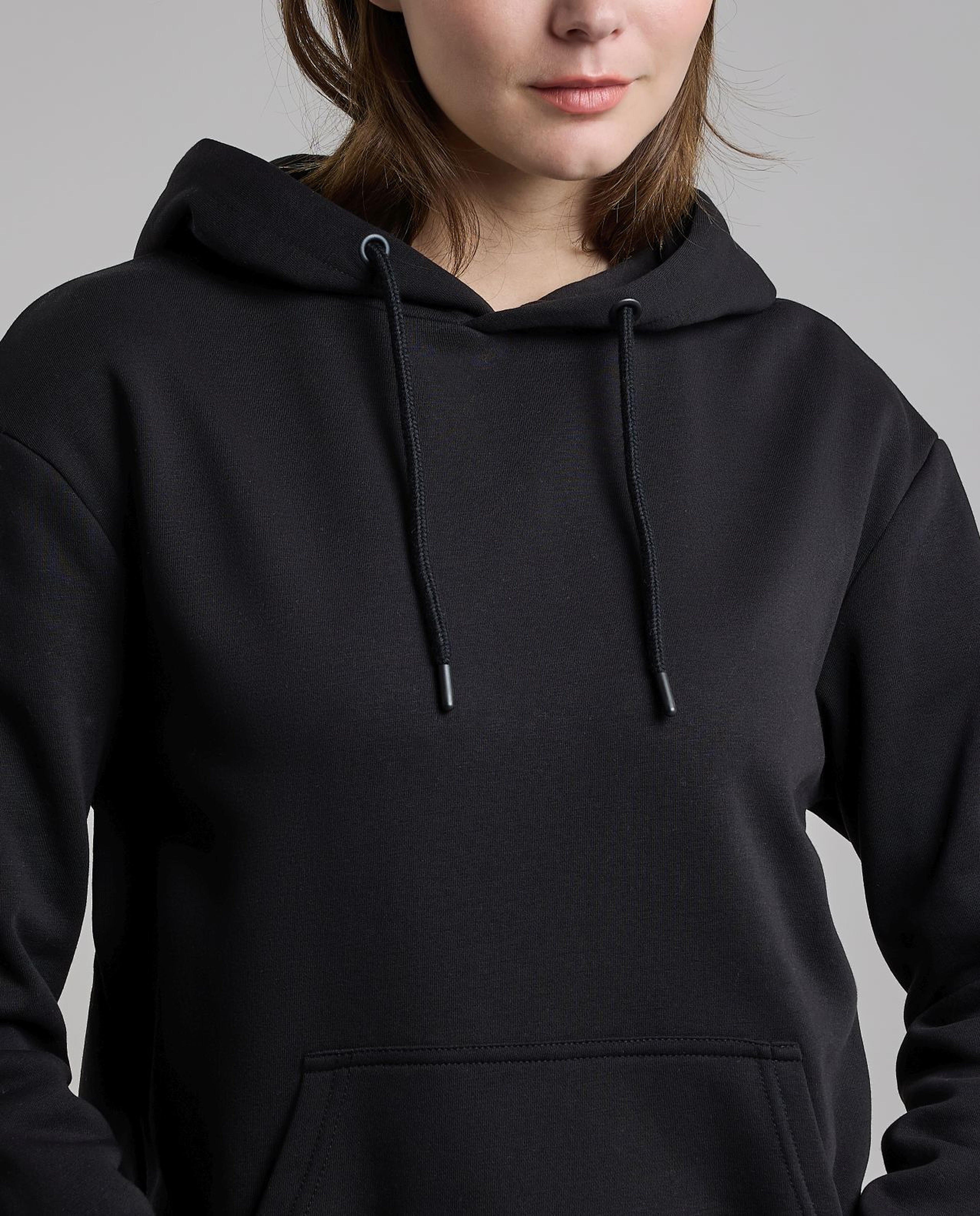 Solid Hoodie with Long Sleeves