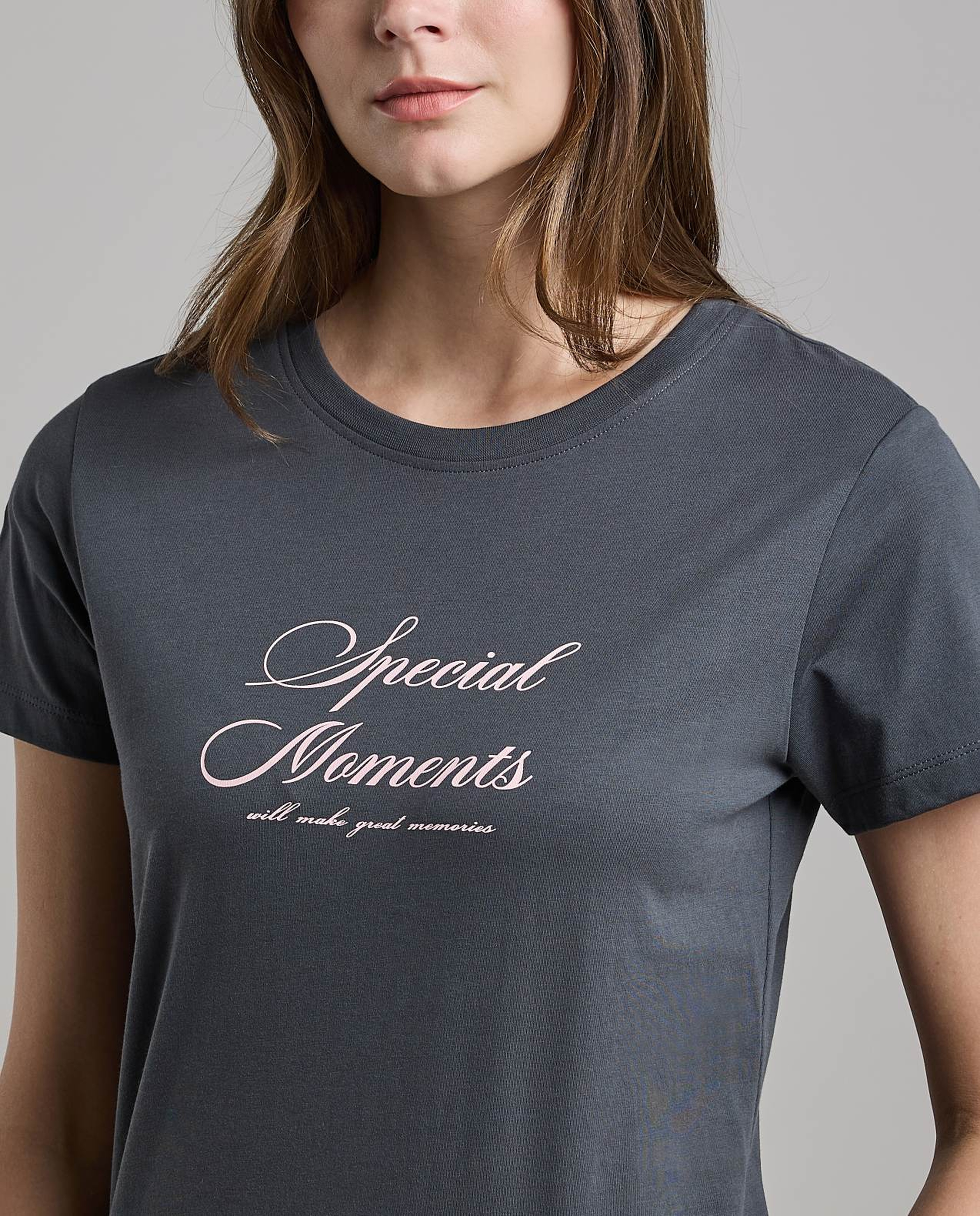 Printed T-Shirt with Crew Neck and Short Sleeves