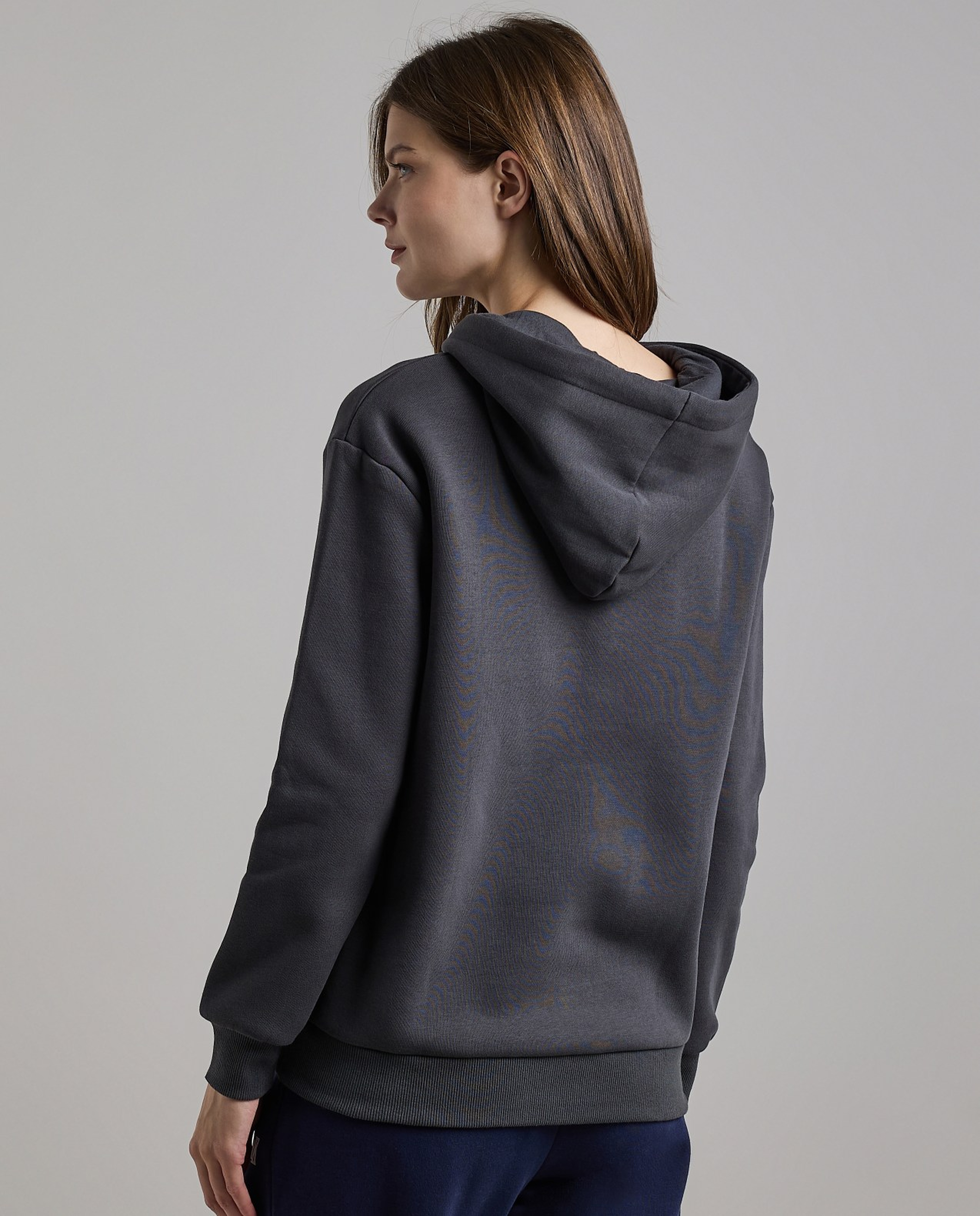 Solid Hoodie with Long Sleeves