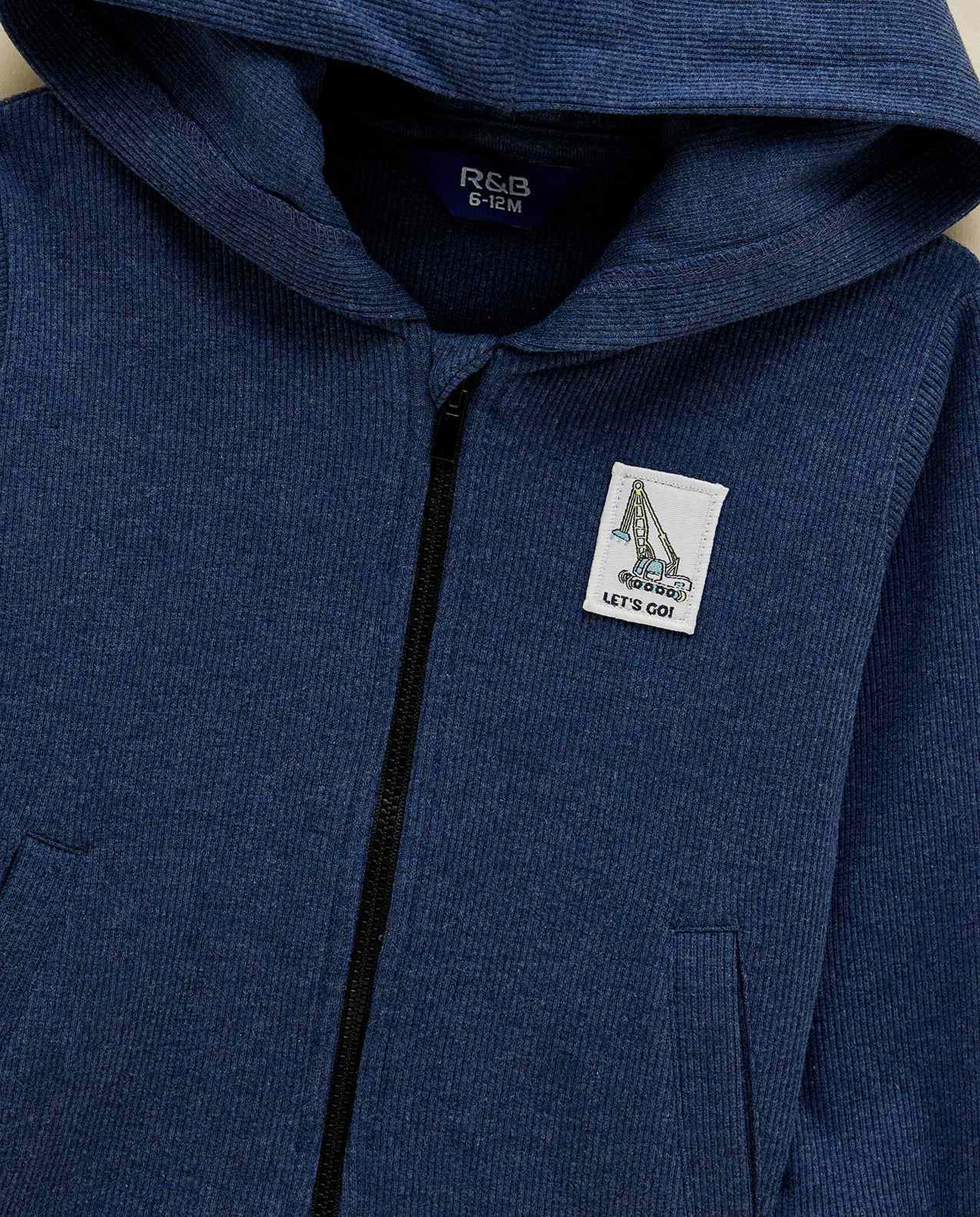 Solid Hooded Jacket and Jogger Set