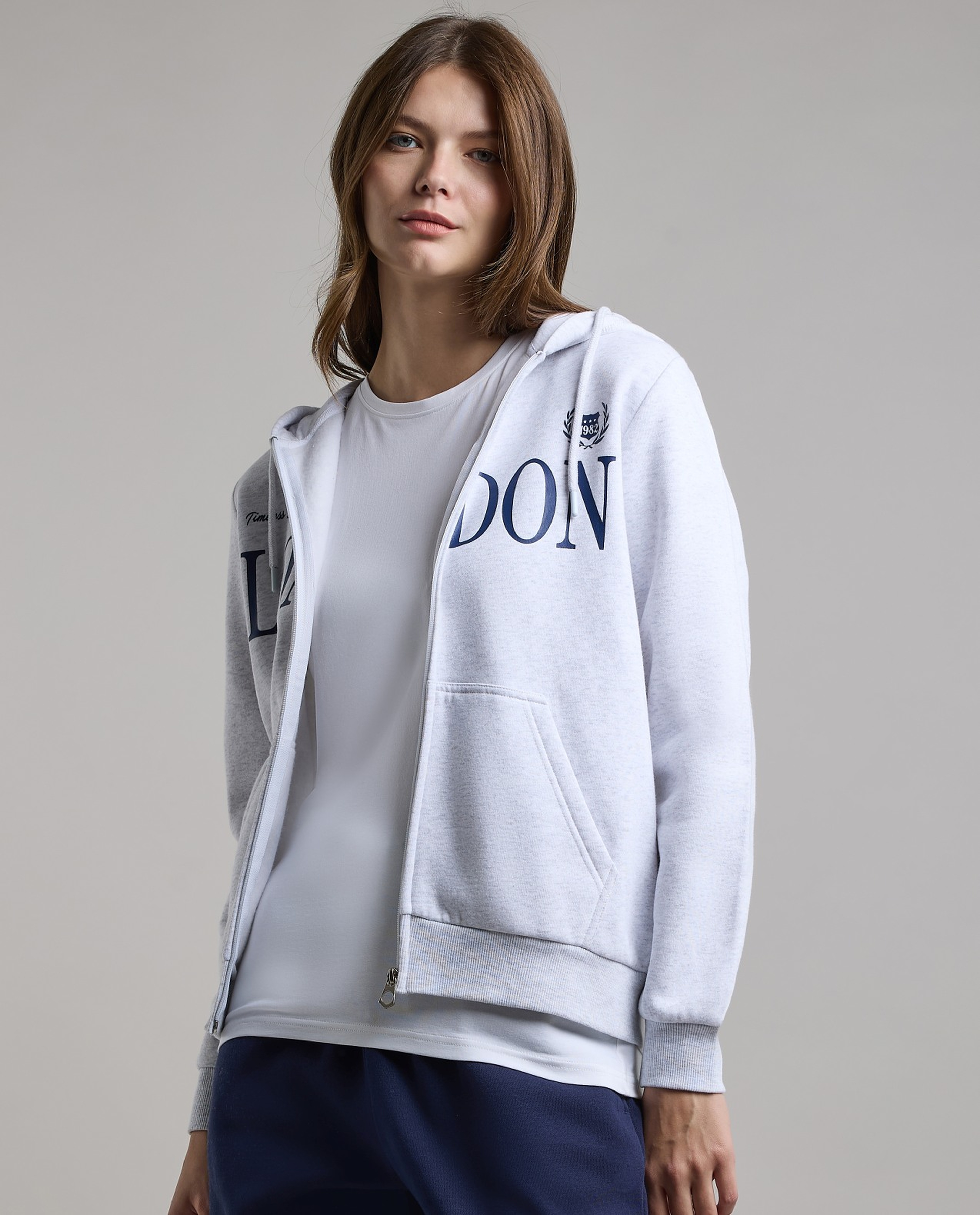 Printed Hooded Jacket with Long Sleeves