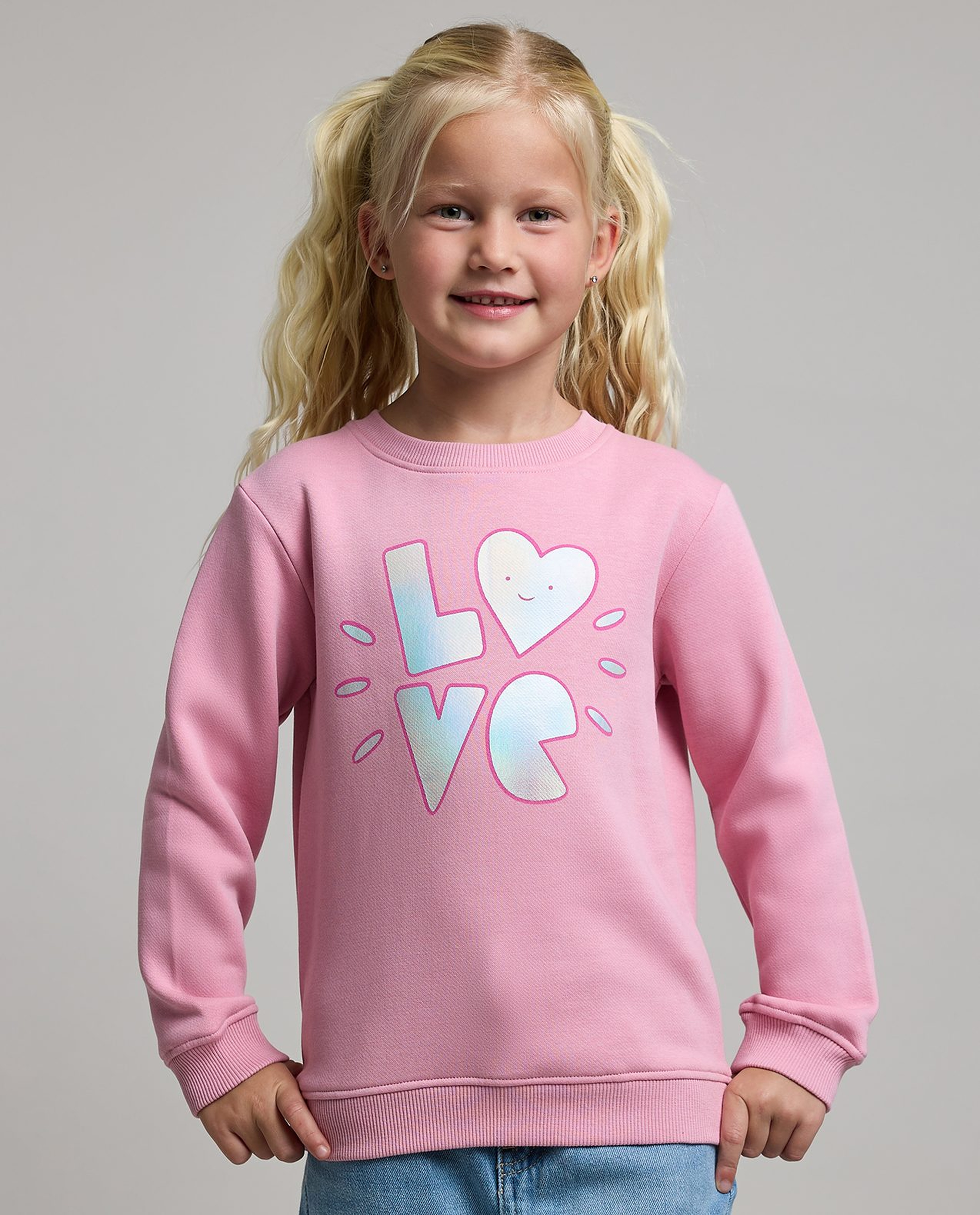 Printed Sweatshirt with Crew Neck and Long Sleeves