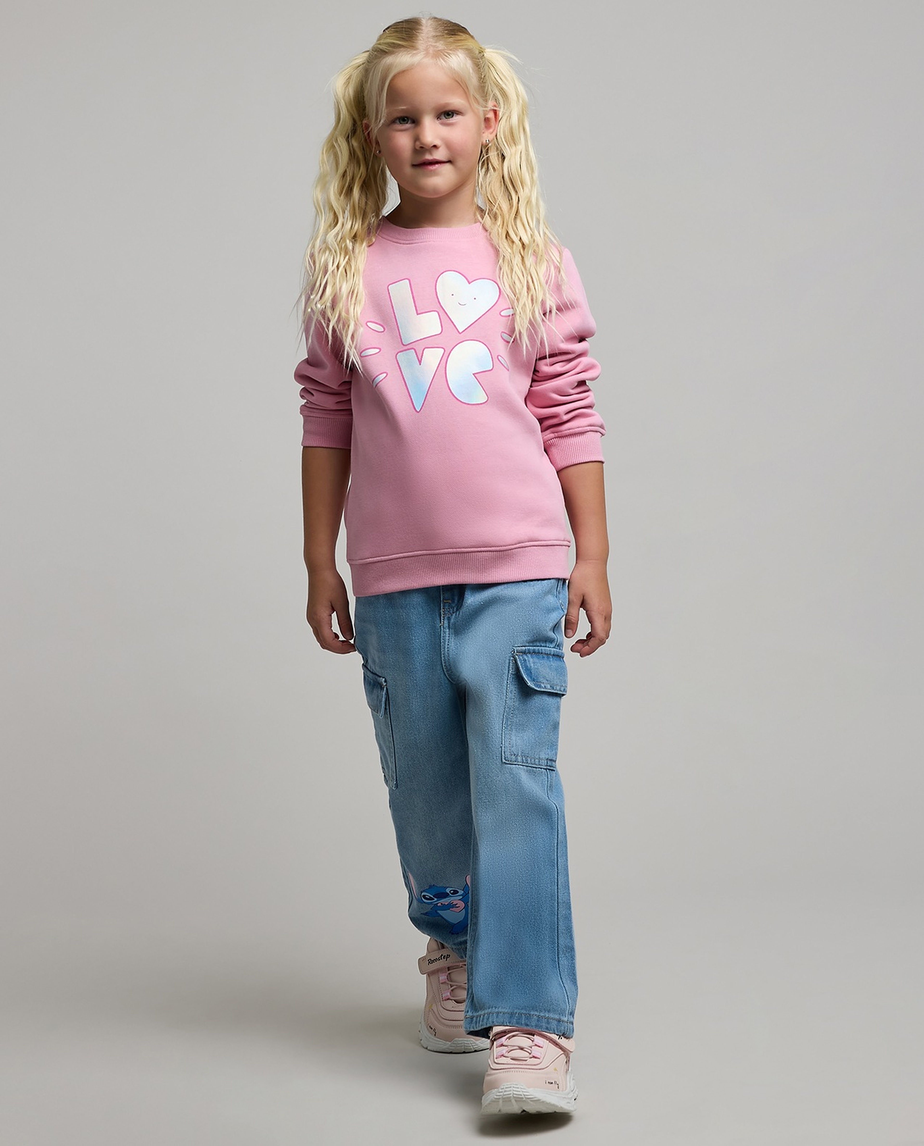 Printed Sweatshirt with Crew Neck and Long Sleeves