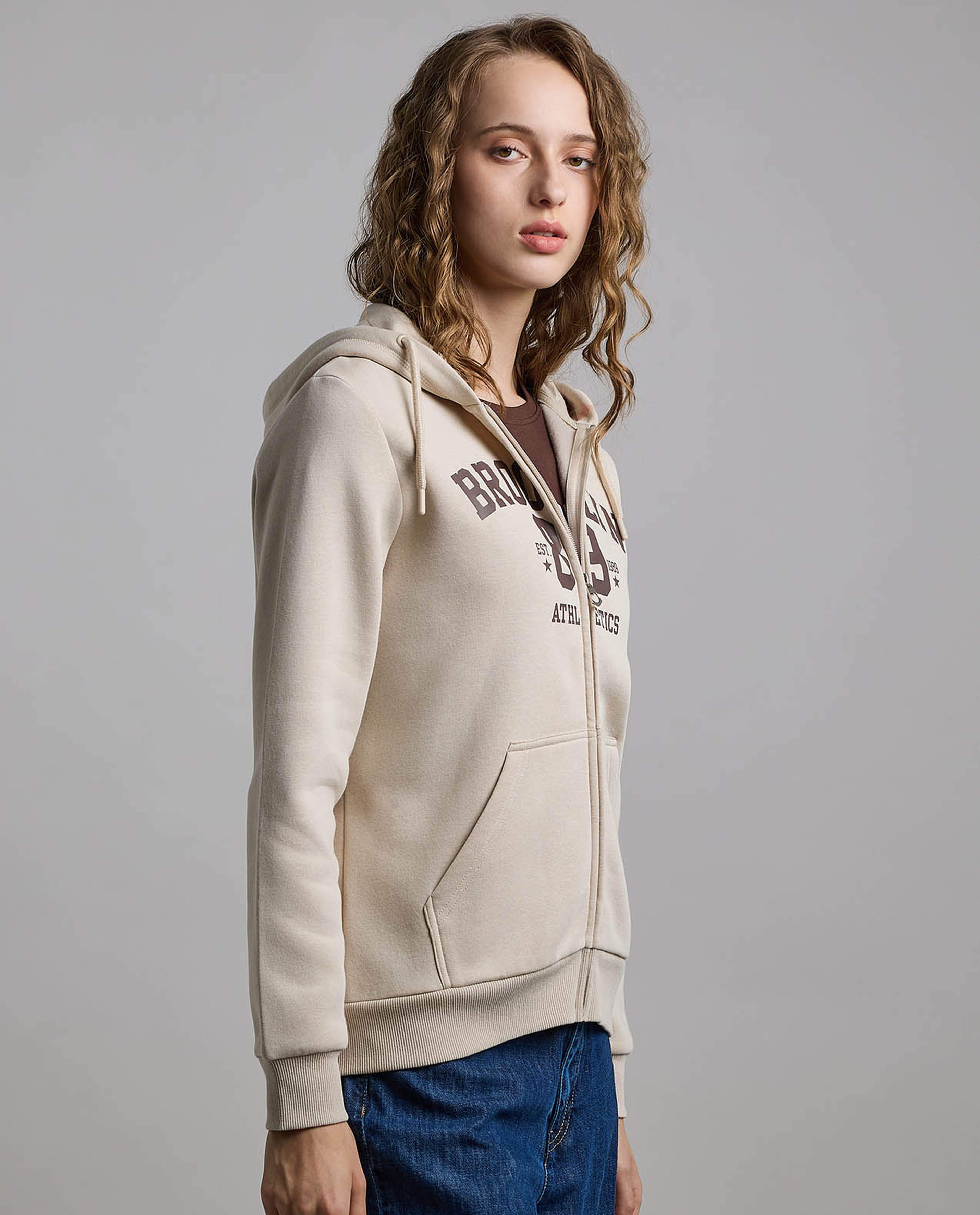 Printed Hooded Jacket with Long Sleeves