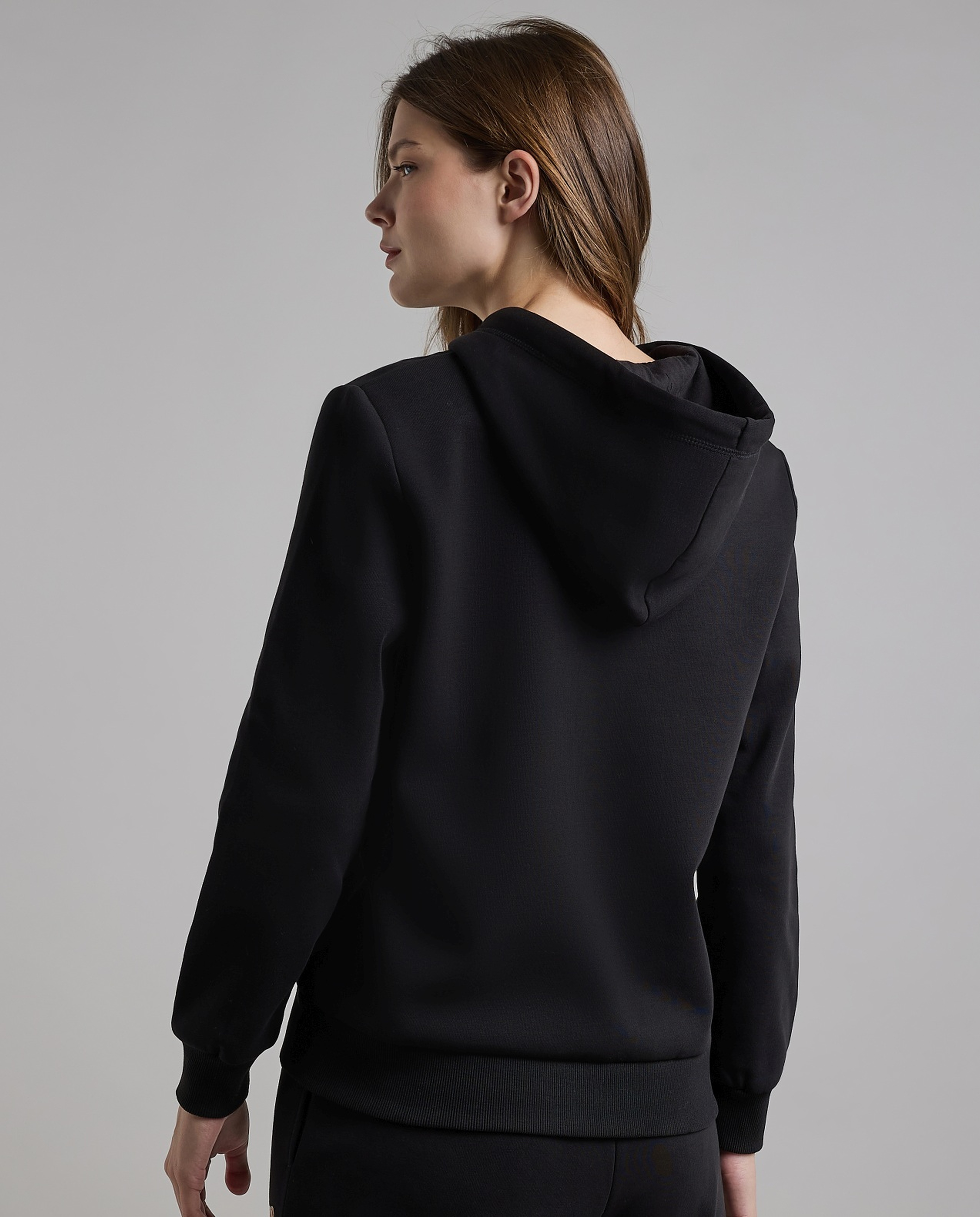 Print Detail Hooded Jacket with Long Sleeves