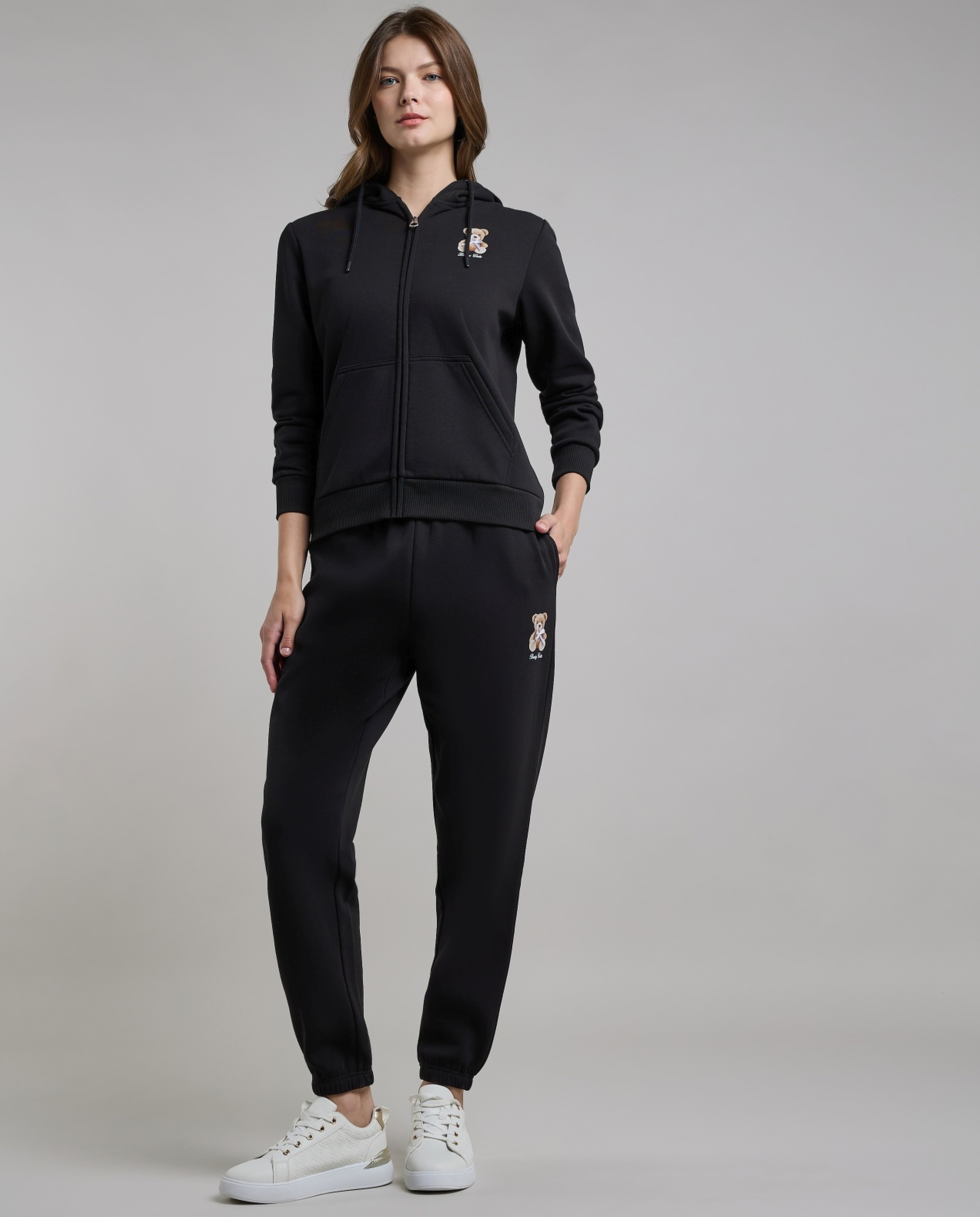 Print Detail Hooded Jacket with Long Sleeves