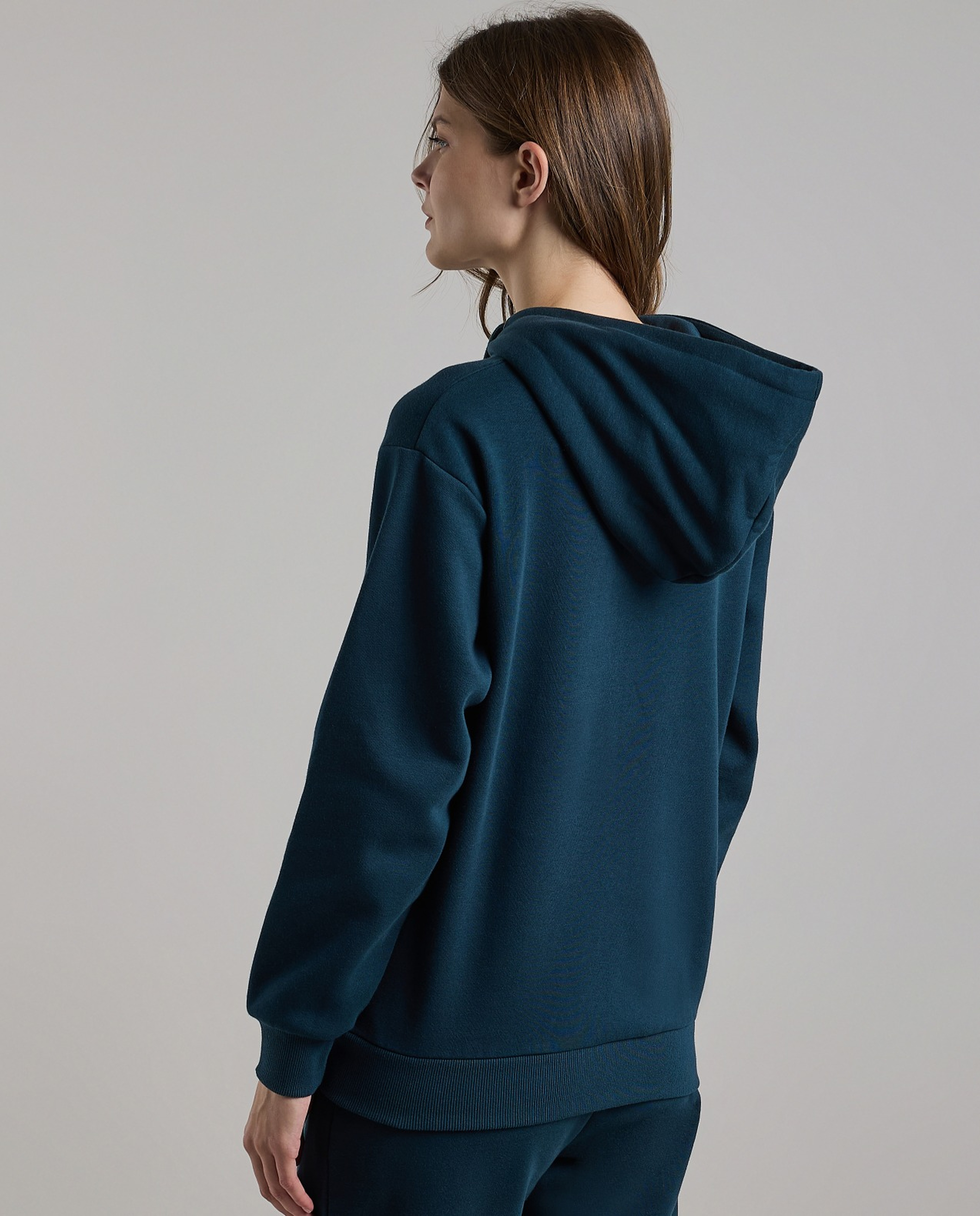 Solid Hoodie with Long Sleeves