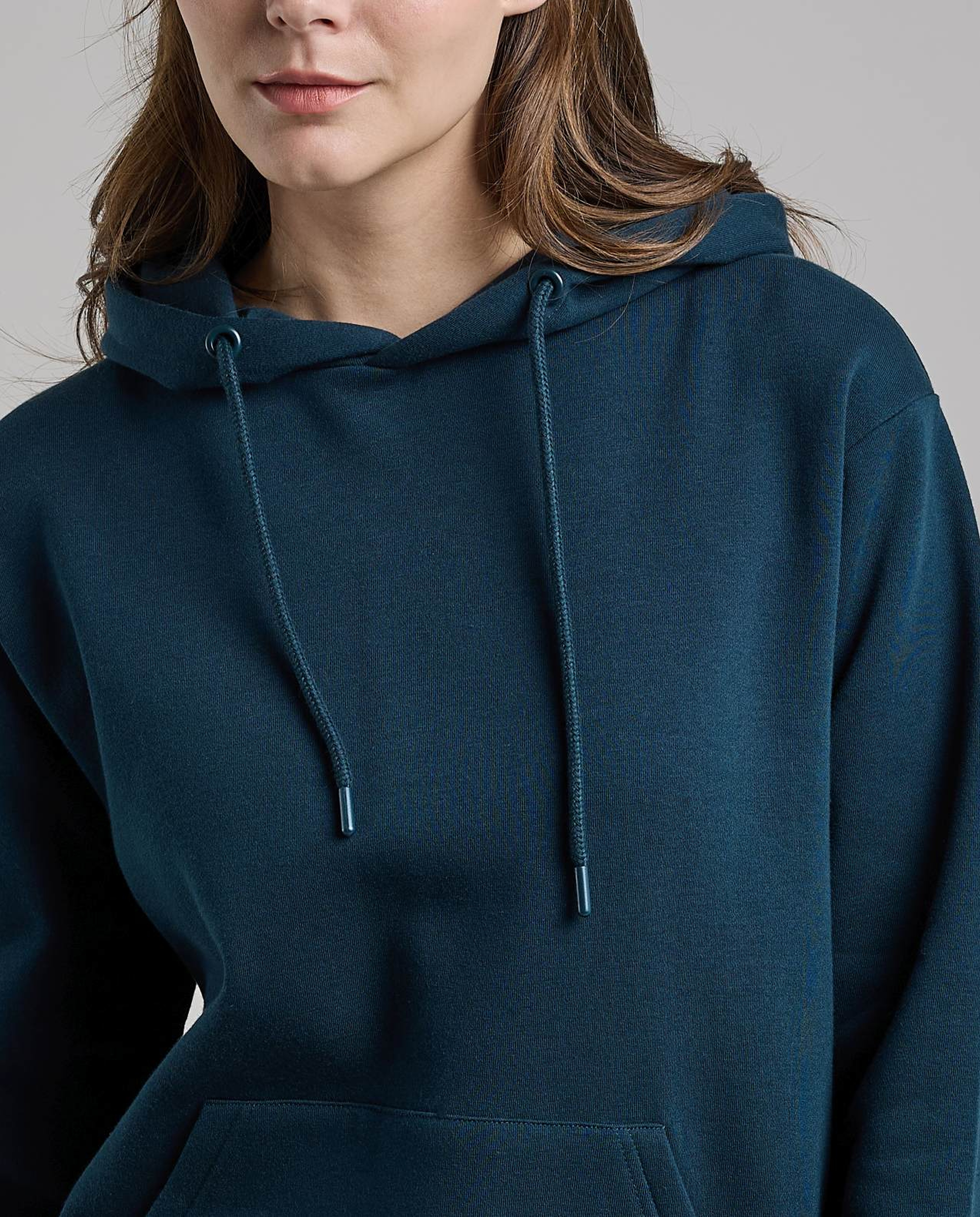 Solid Hoodie with Long Sleeves