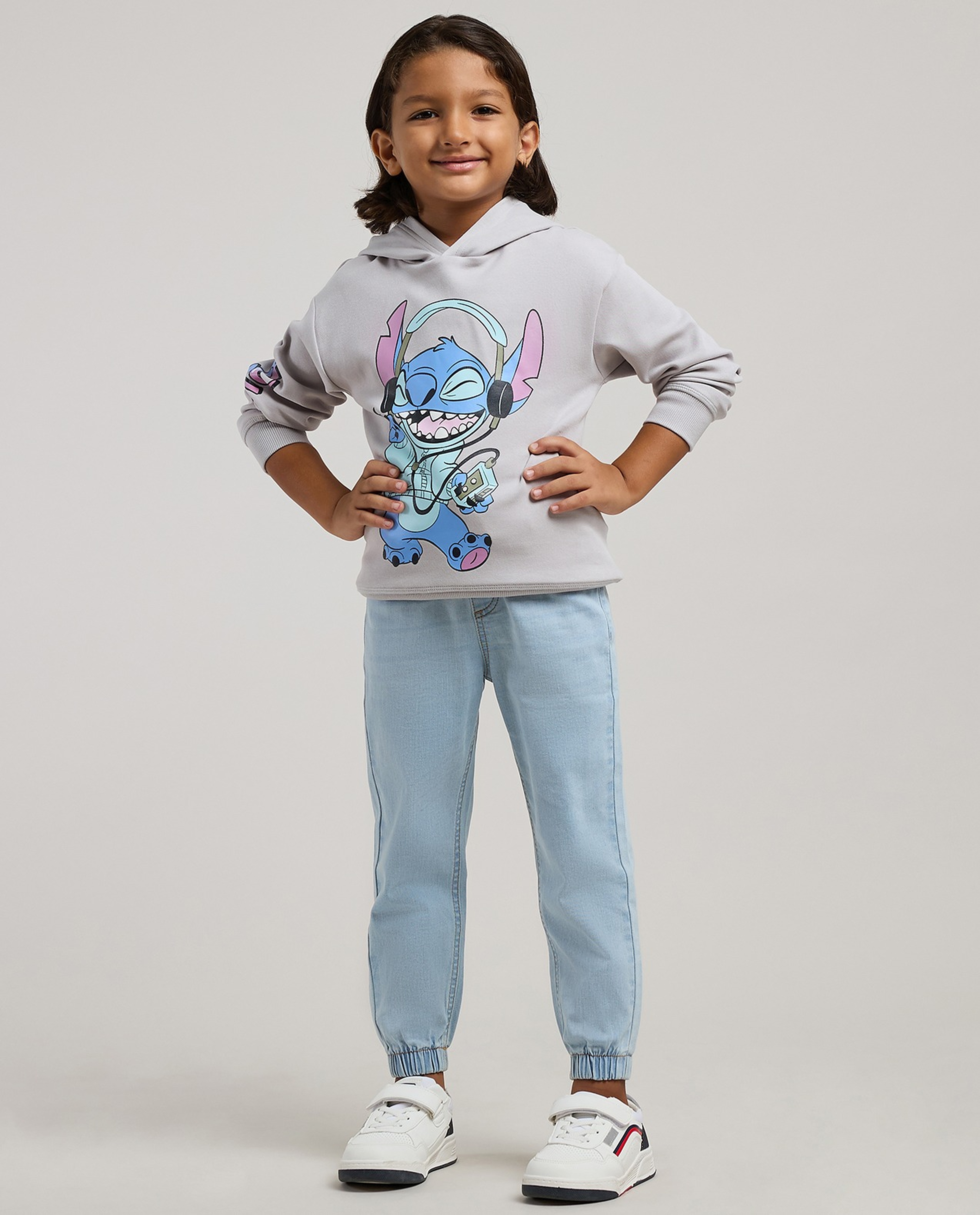 Faded Jogger Jeans with Drawstring Waist